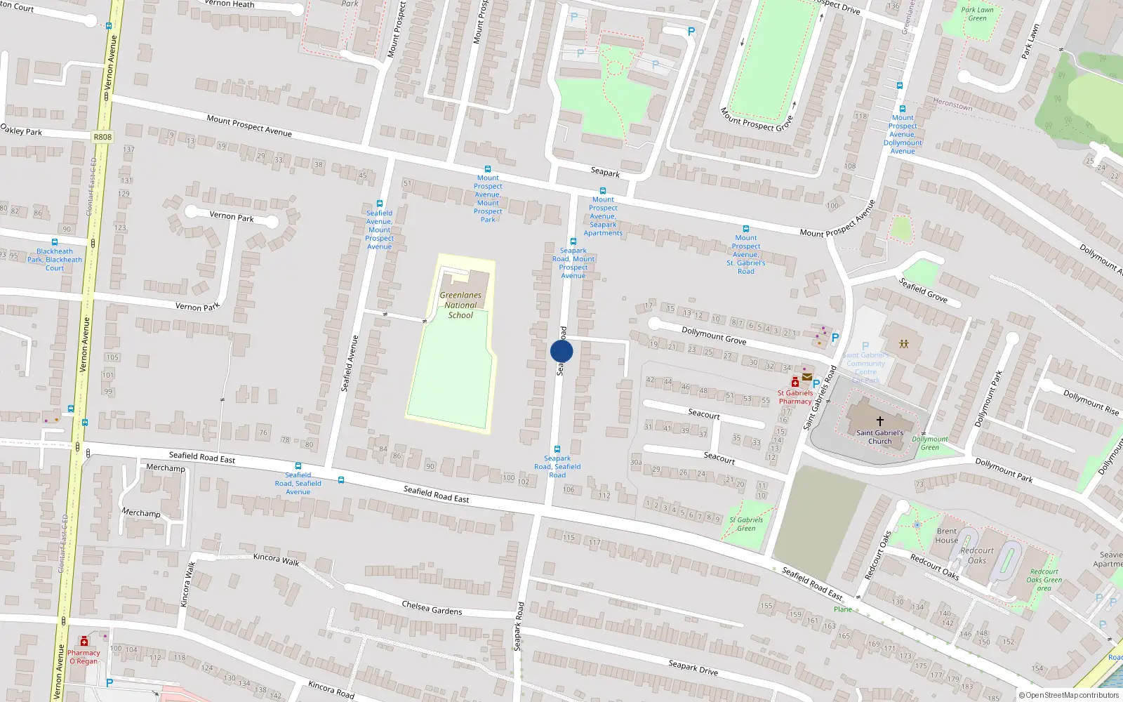 Overhead map showing the location of 69 Seapark Road, Dublin 3