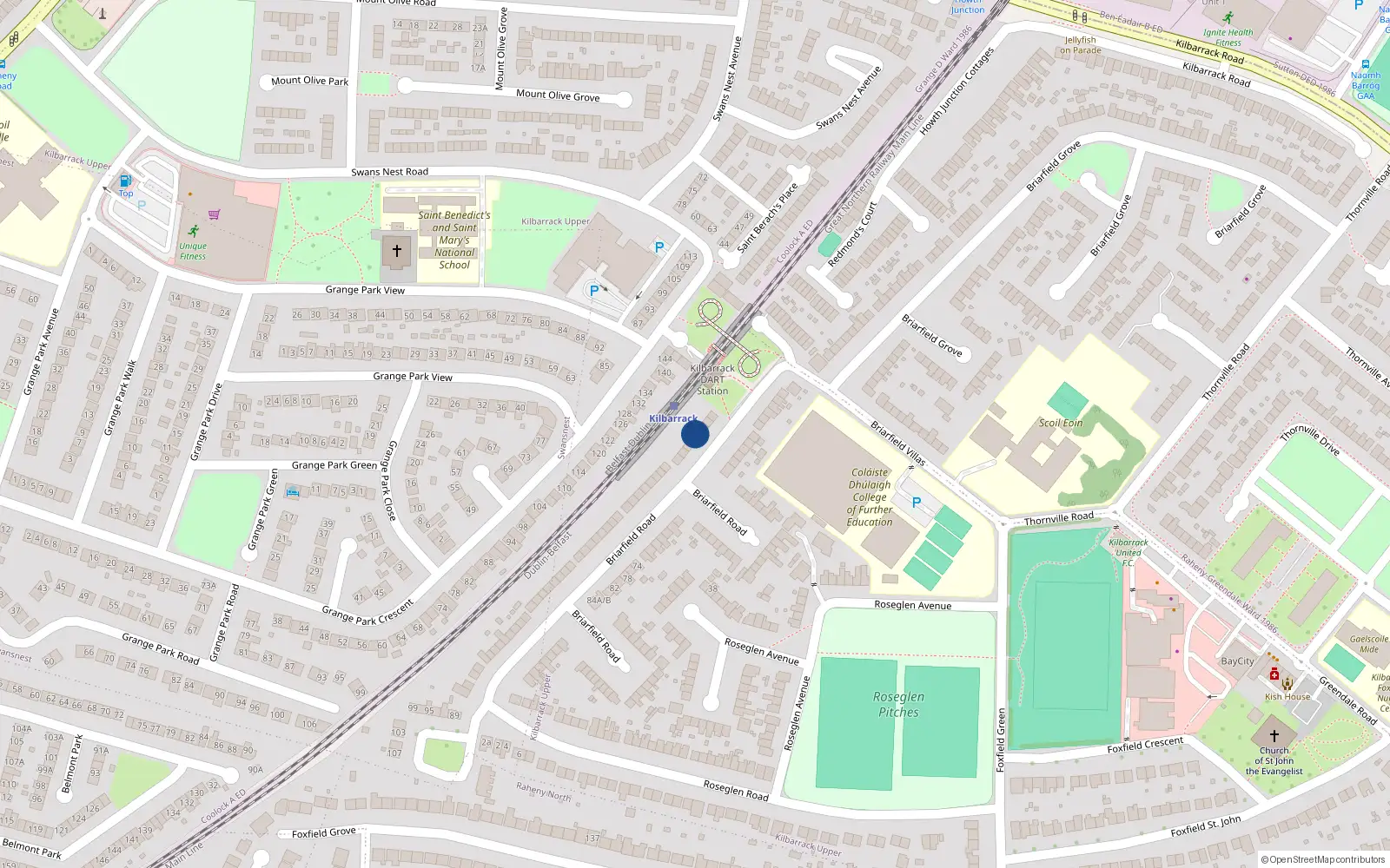 Overhead map showing the location of 7 Briarfield Road, Dublin 5