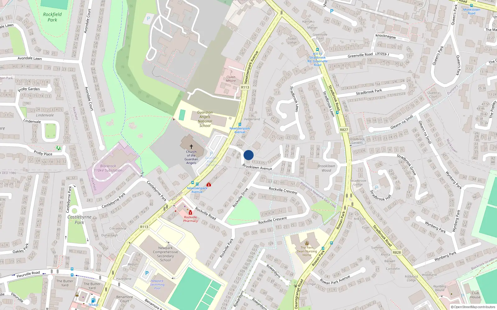 Overhead map showing the location of 7 Brooklawn Avenue, Stradbrook
