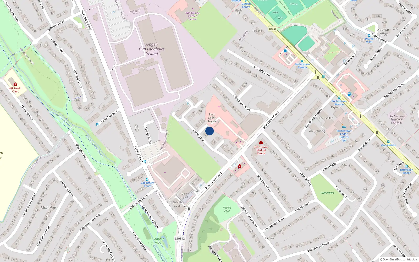 Overhead map showing the location of 7 Carraig Bui, Cabán tSíle