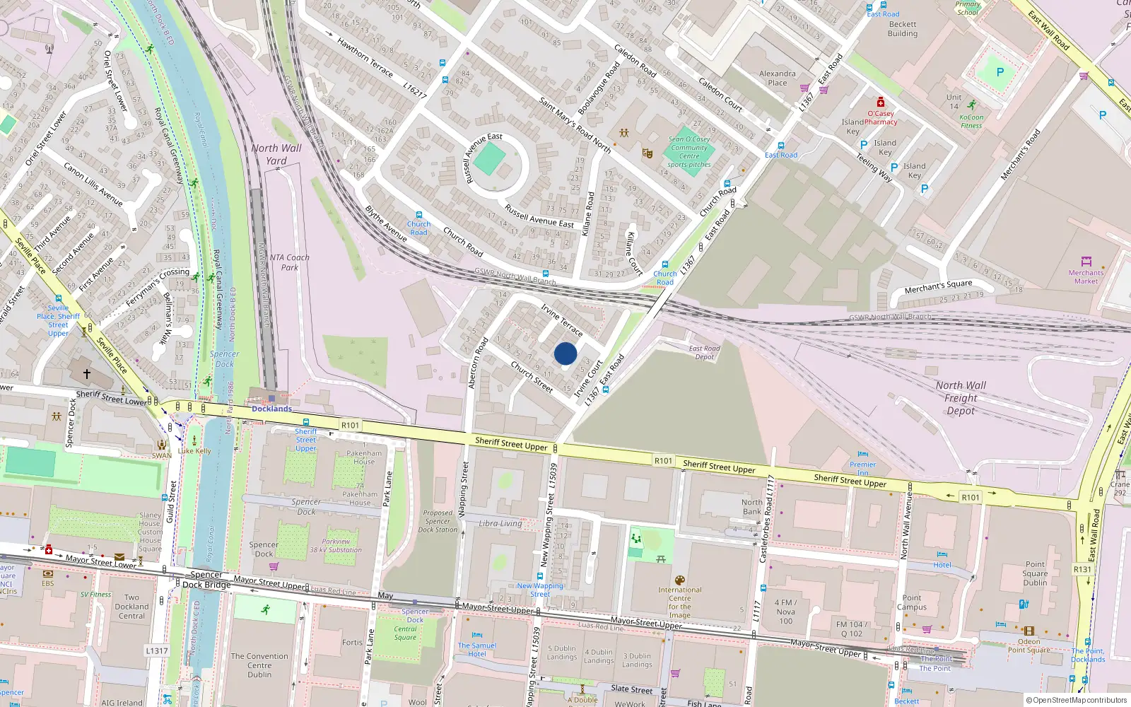 Overhead map showing the location of 7 Church Avenue, Dublin 3
