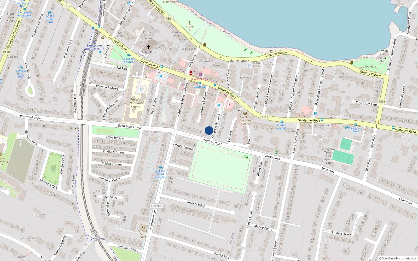 Overhead map showing the location of 7 Congress Gardens, Dublin