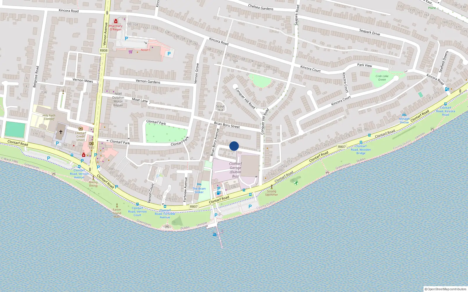 Overhead map showing the location of 7 Conquer Hill Avenue, Dublin 3