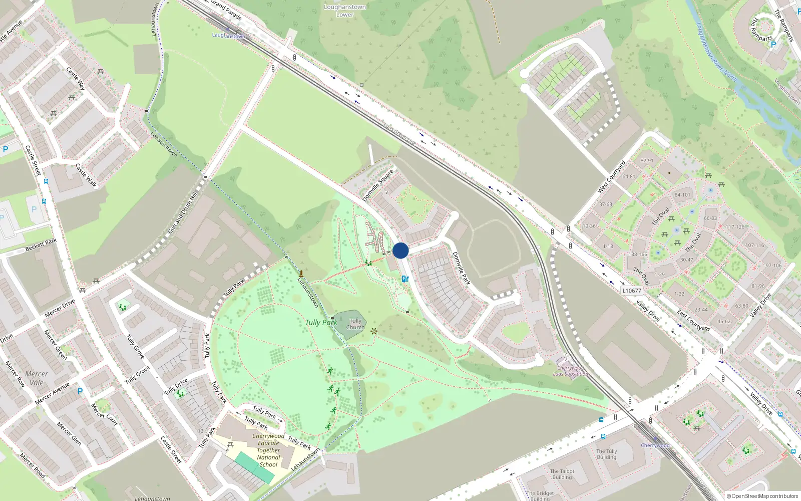 Overhead map showing the location of 7, 7 Domville Drive, Laughanstown