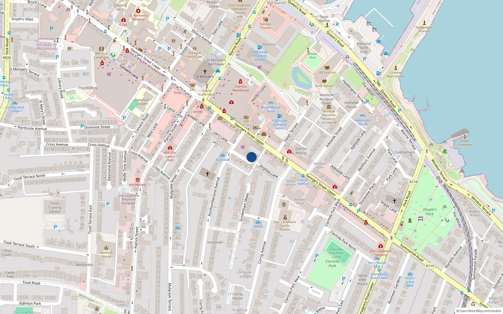 Overhead map showing the location of 7 Dungar Terrace, Co Dublin