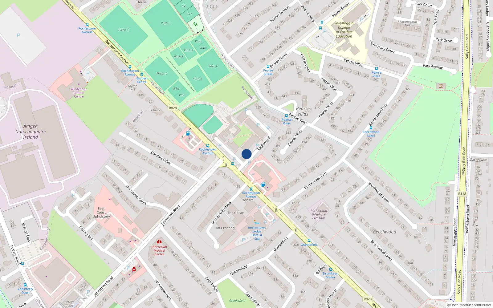 Overhead map showing the location of 7 Eaglewood, Rochestown Avenue, Dun Laoghaire