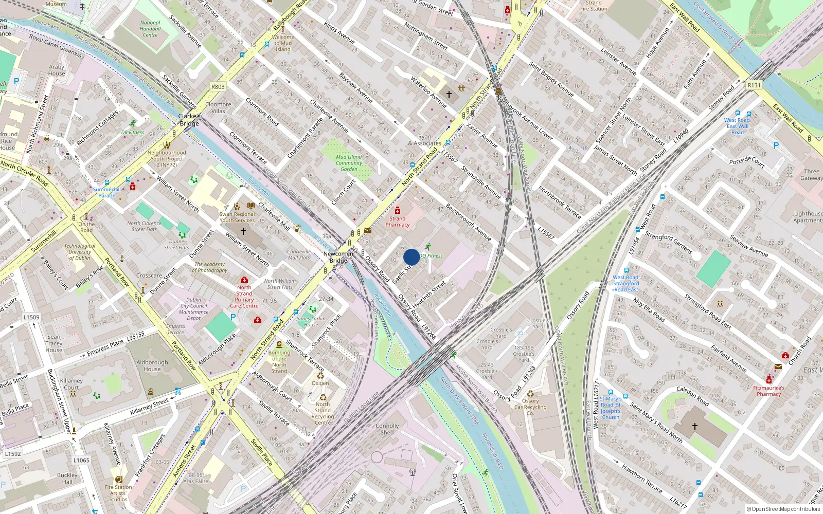Overhead map showing the location of 7 Gaelic Street, Dublin