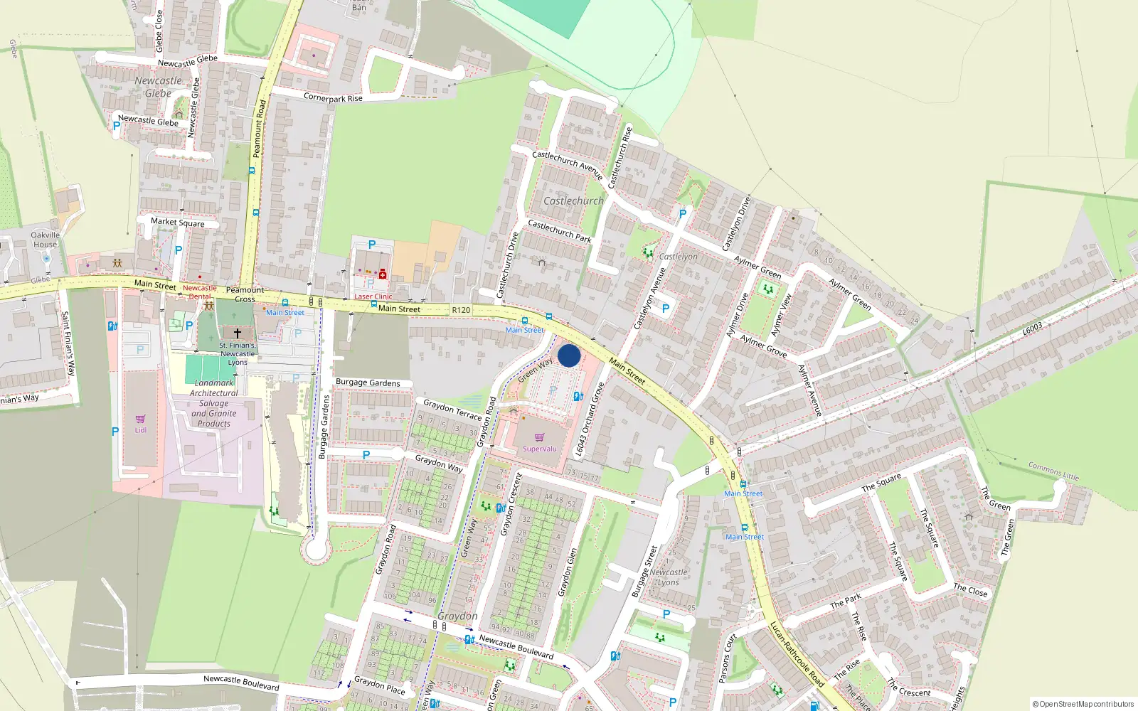 Overhead map showing the location of 7 Graydon Glen, Newcastle