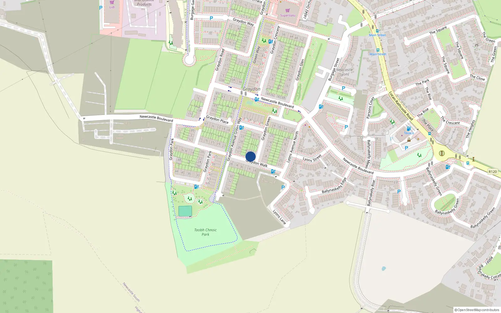Overhead map showing the location of 7 Graydon Walk, Newcastle South