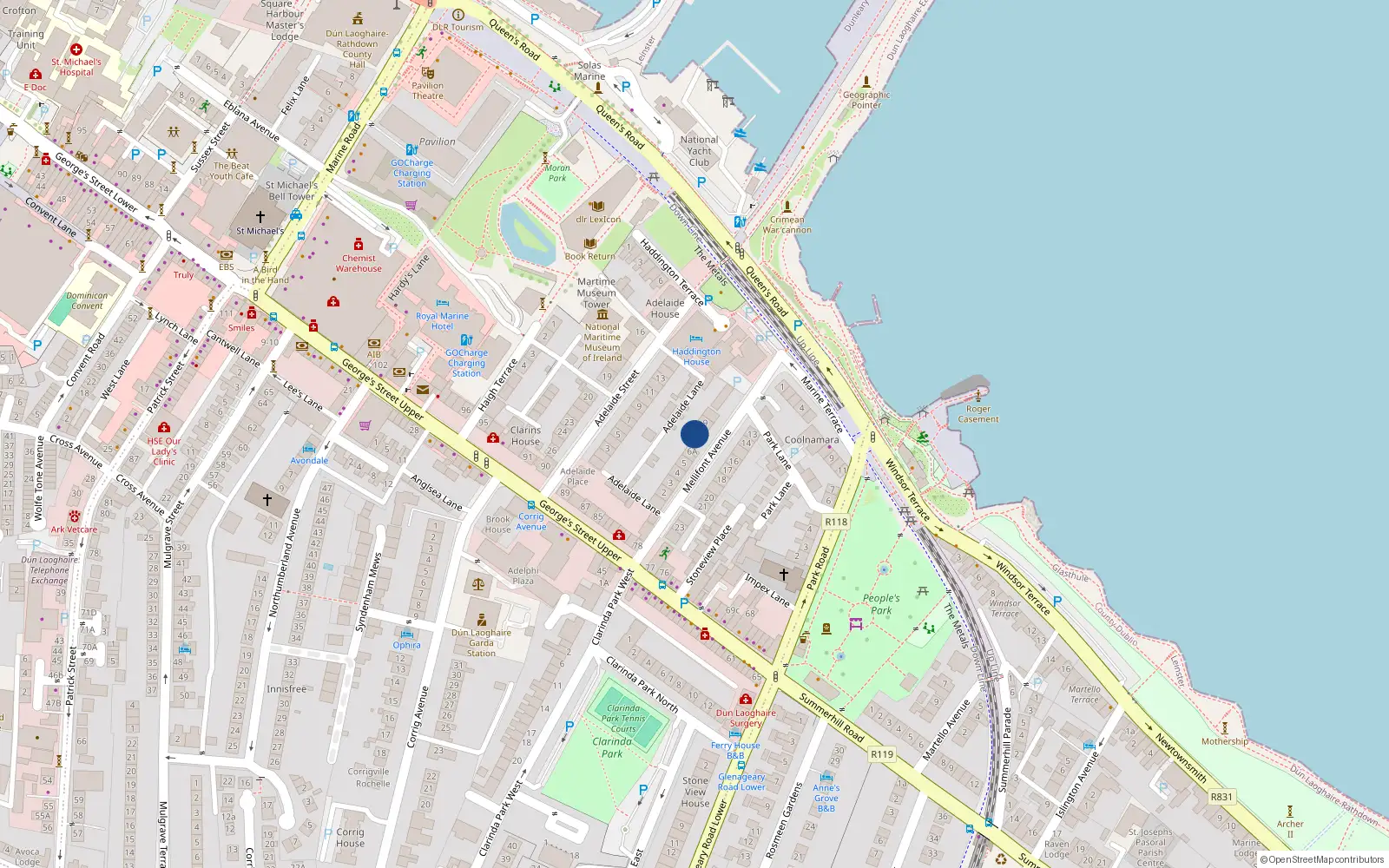 Overhead map showing the location of 7 Mellifont Avenue, Dublin