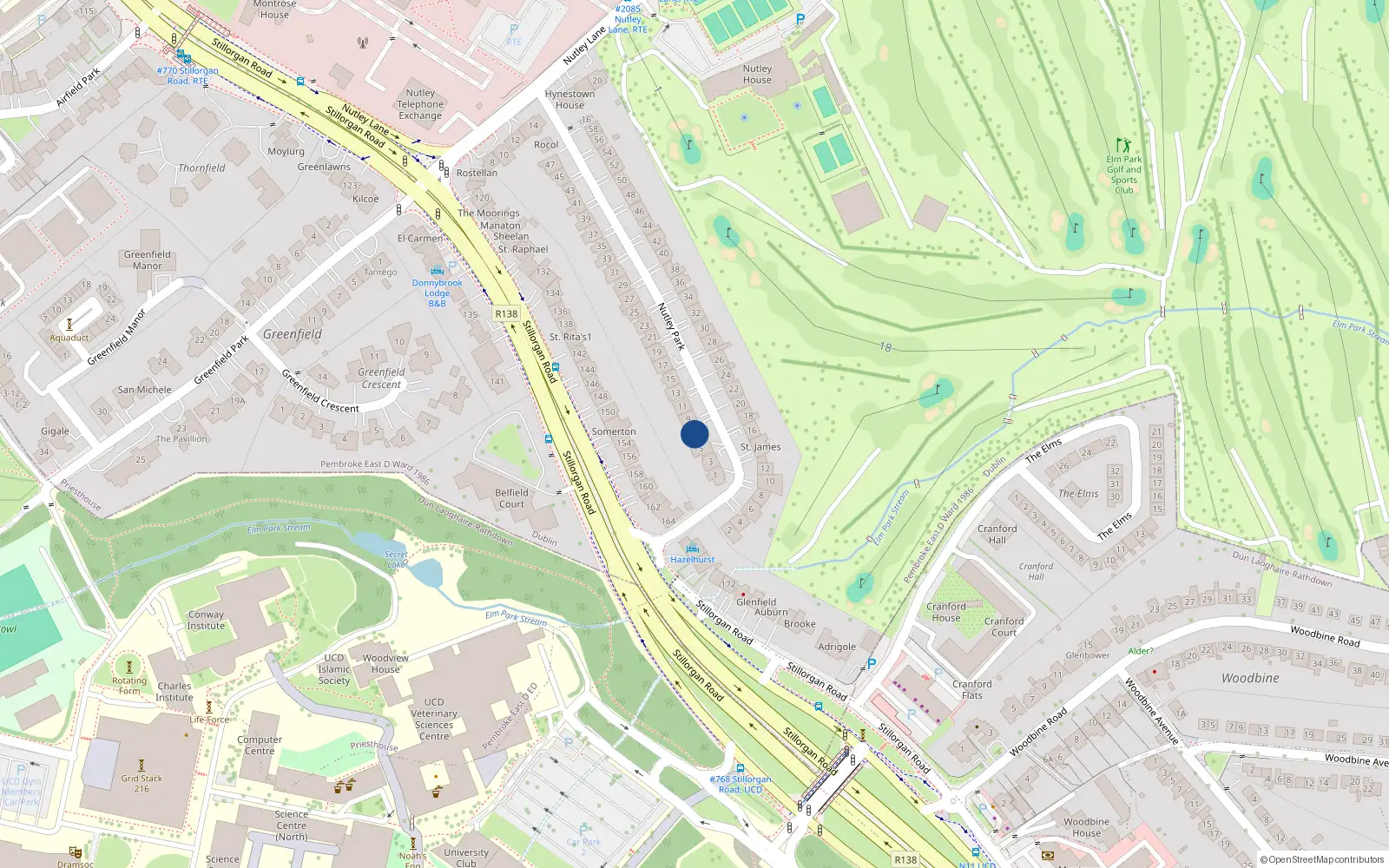 Overhead map showing the location of 7 Nutley Park, Priesthouse