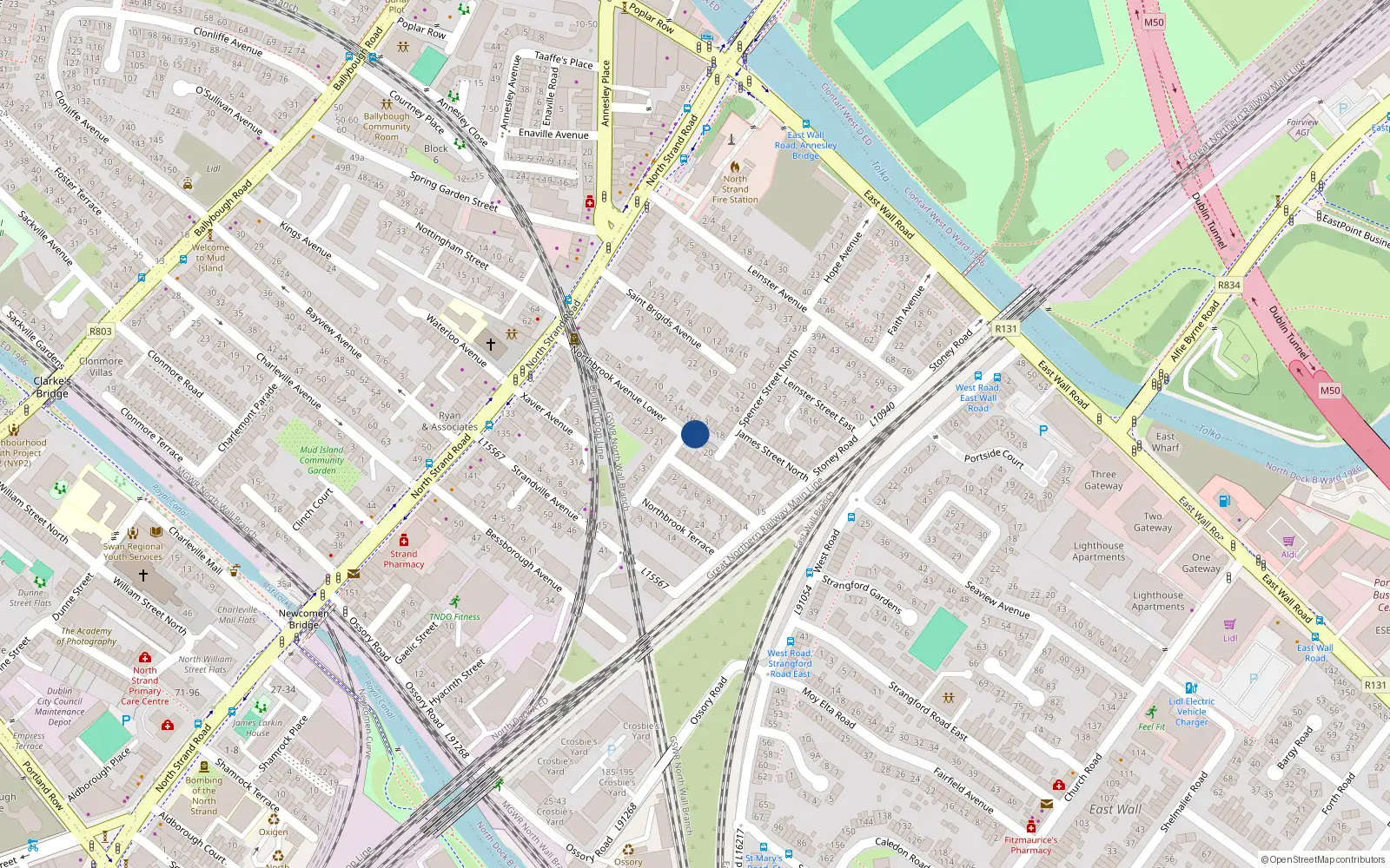 Overhead map showing the location of 7 Spencer Place, North Strand