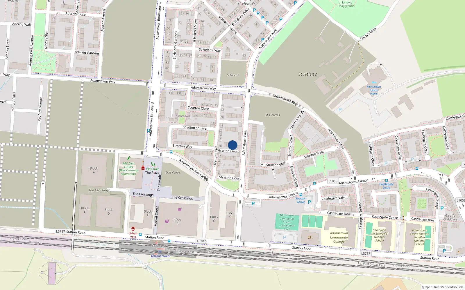 Overhead map showing the location of 7 Stratton Lawn, Lucan