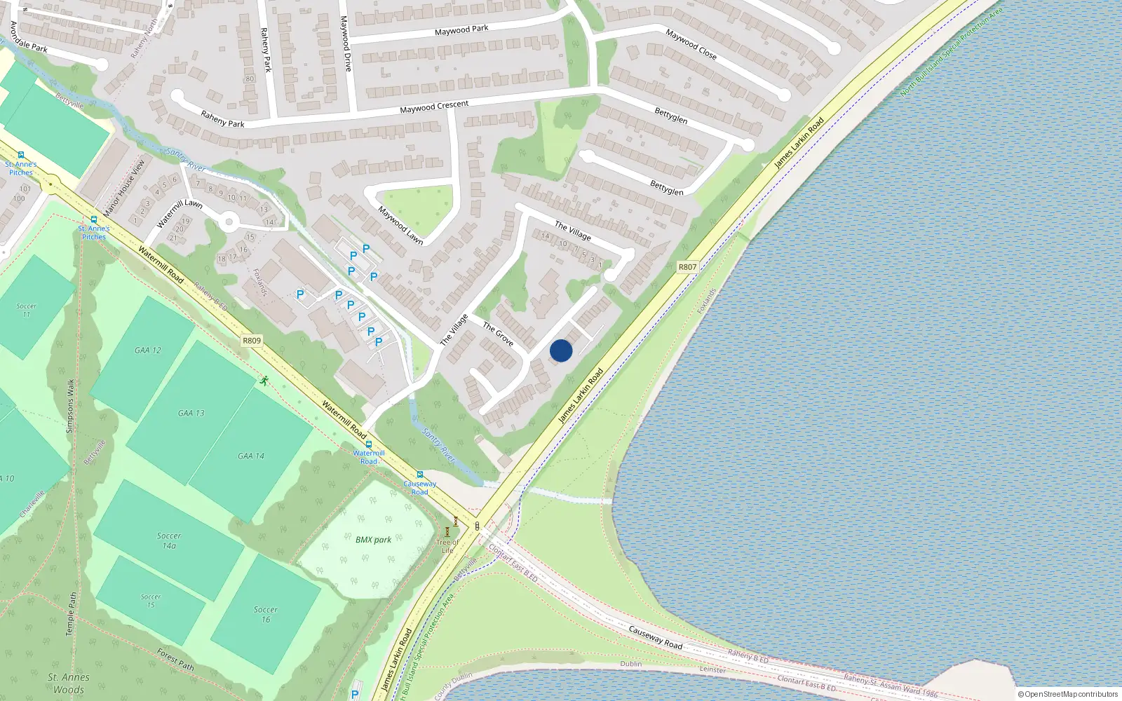 Overhead map showing the location of 7 the Court, Bettyglen, Raheny