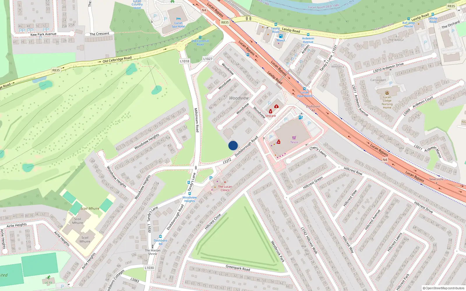 Overhead map showing the location of 7 the Hall, Wentworth Court, Dodsboro