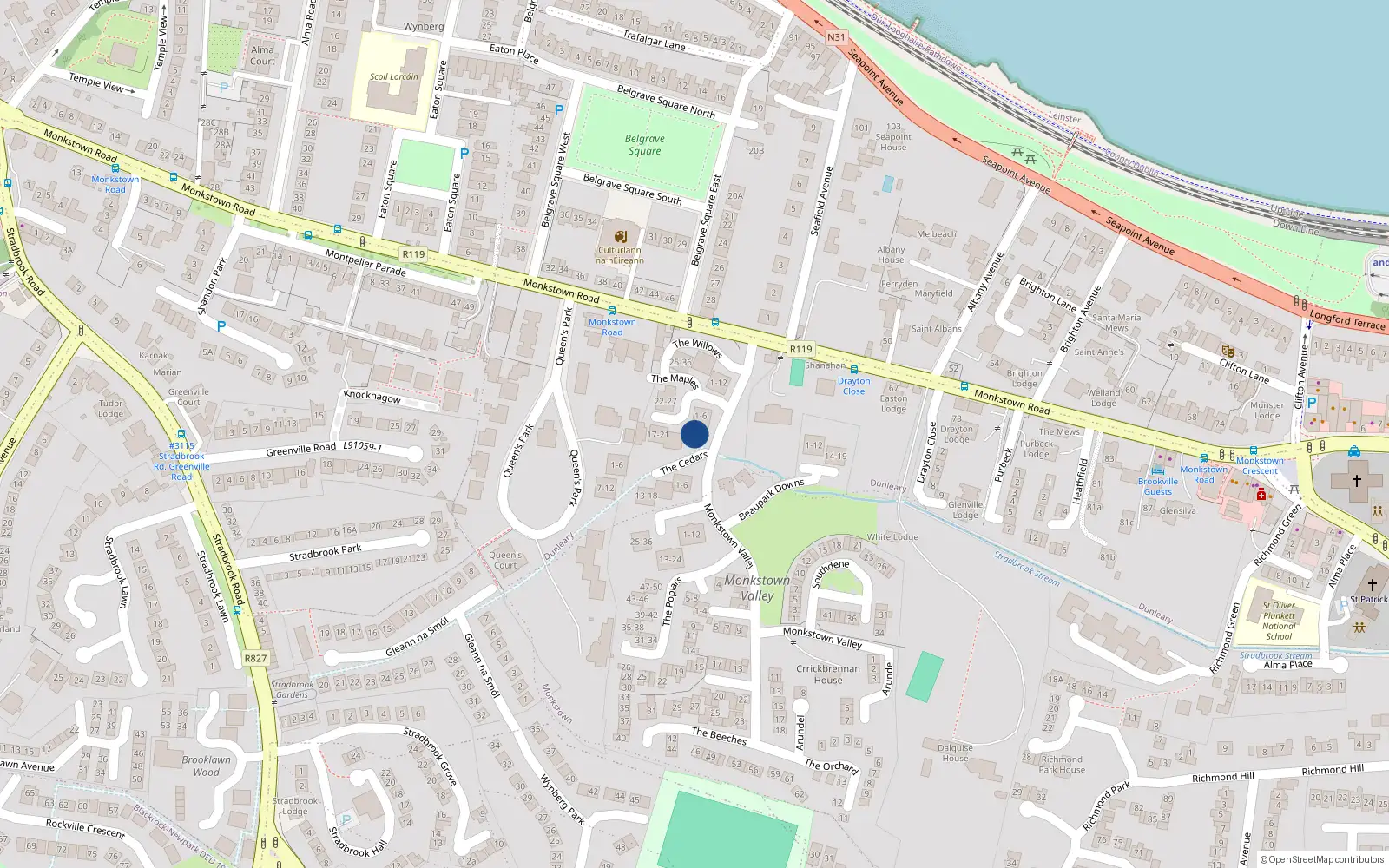 Overhead map showing the location of 7 the Maples, Monkstown Valley, Monkstown