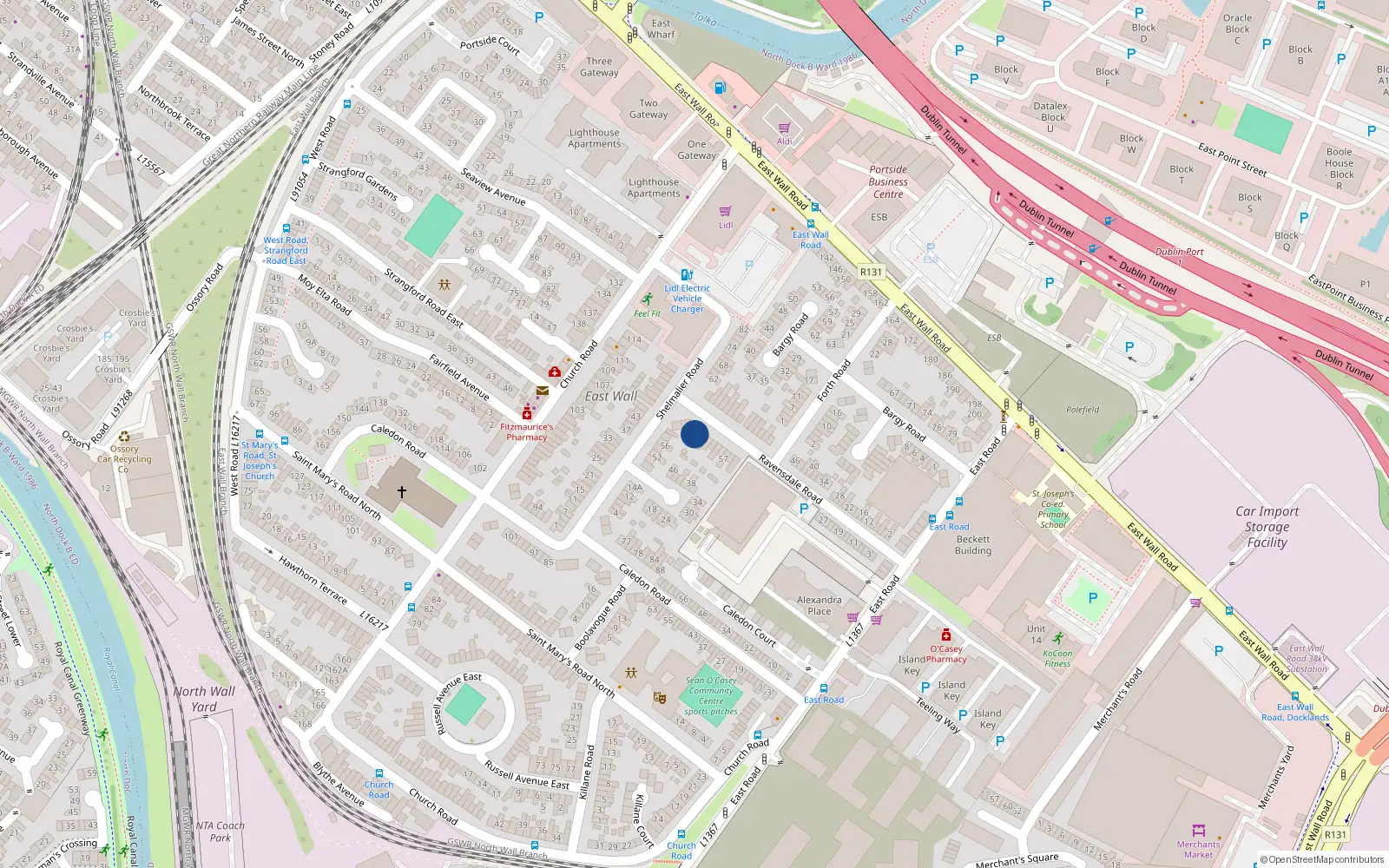 Overhead map showing the location of 71 Ravensdale Road, Dublin 3