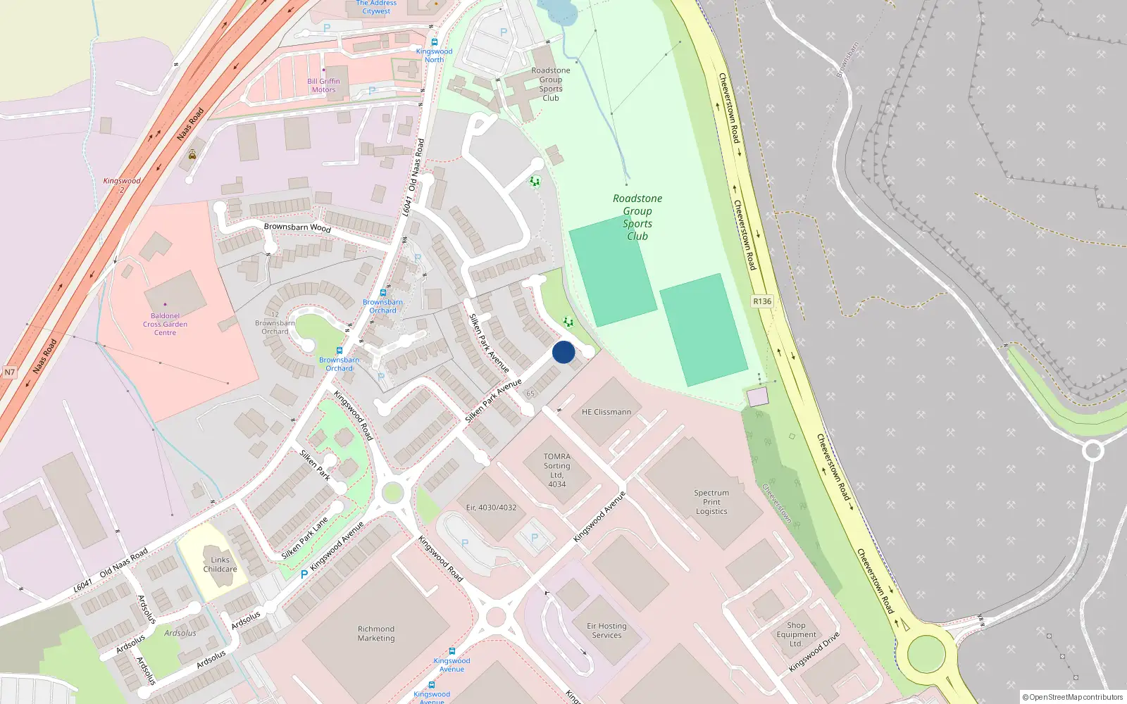 Overhead map showing the location of 71 Silken Park Avenue, Dublin 22