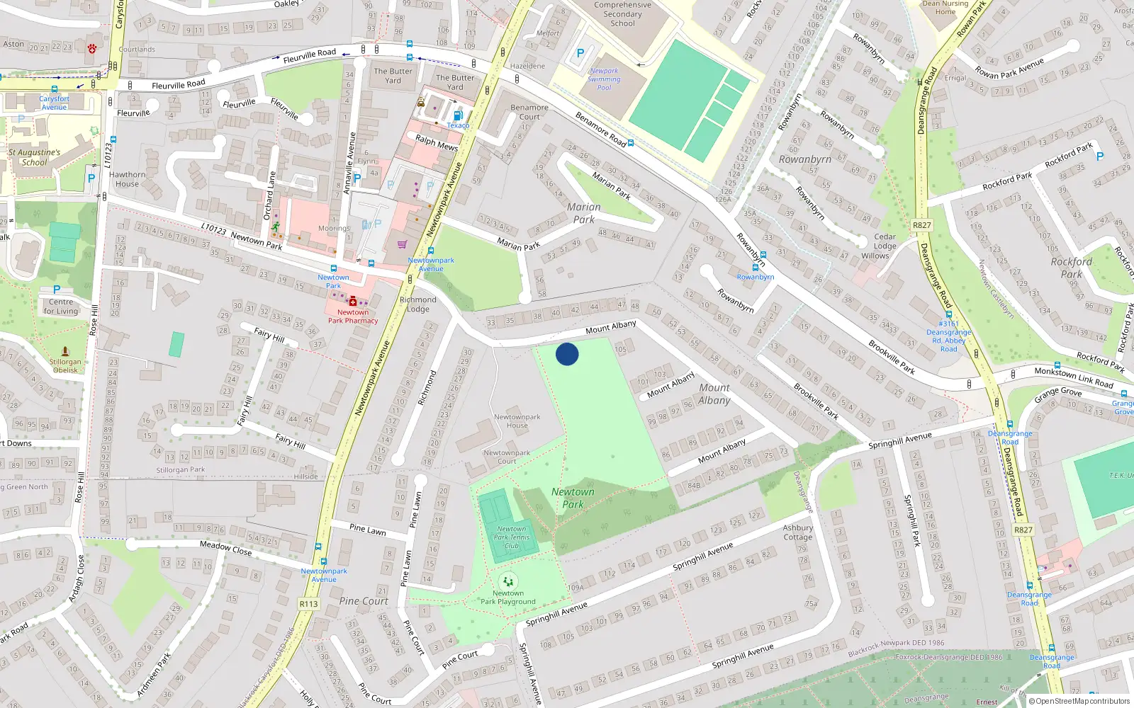 Overhead map showing the location of 72 Mount Albany, Blackrock