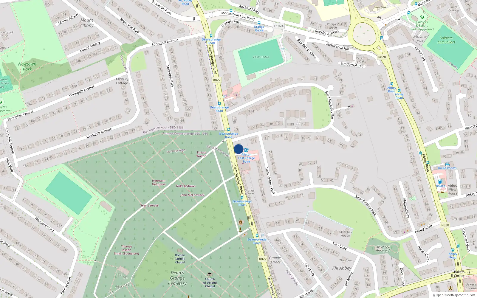 Overhead map showing the location of 72 Saint Fintan's Villas, Blackrock