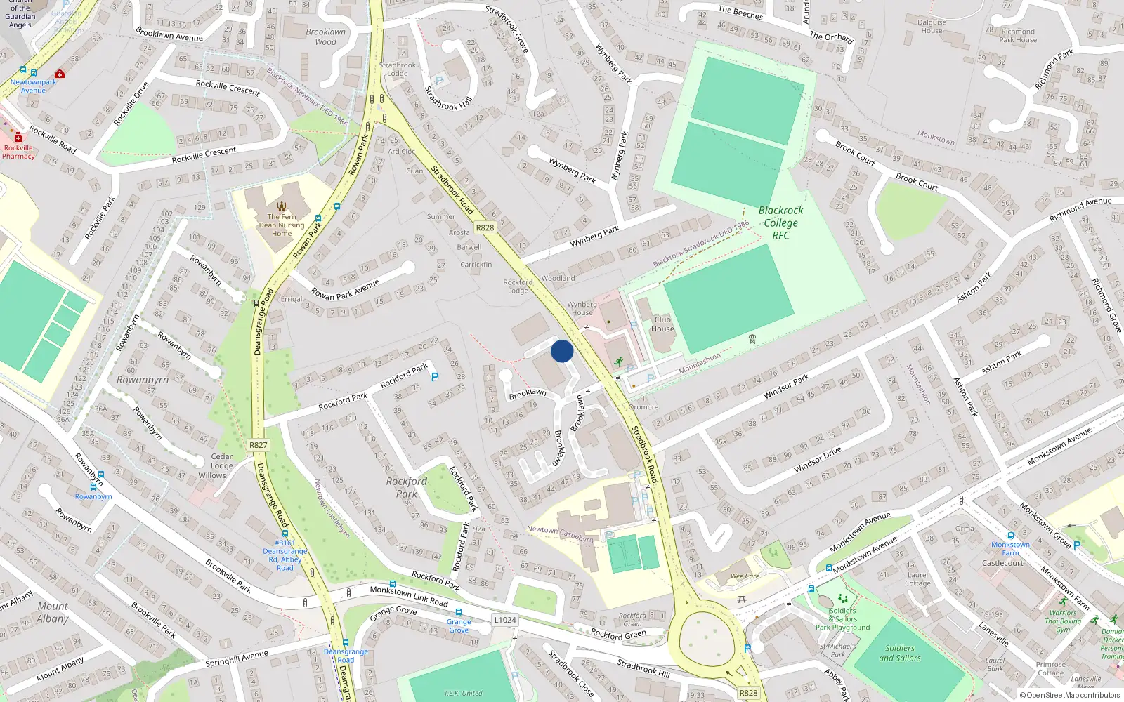 Overhead map showing the location of 74 Rockford Manor, Newtown Castlebyrn