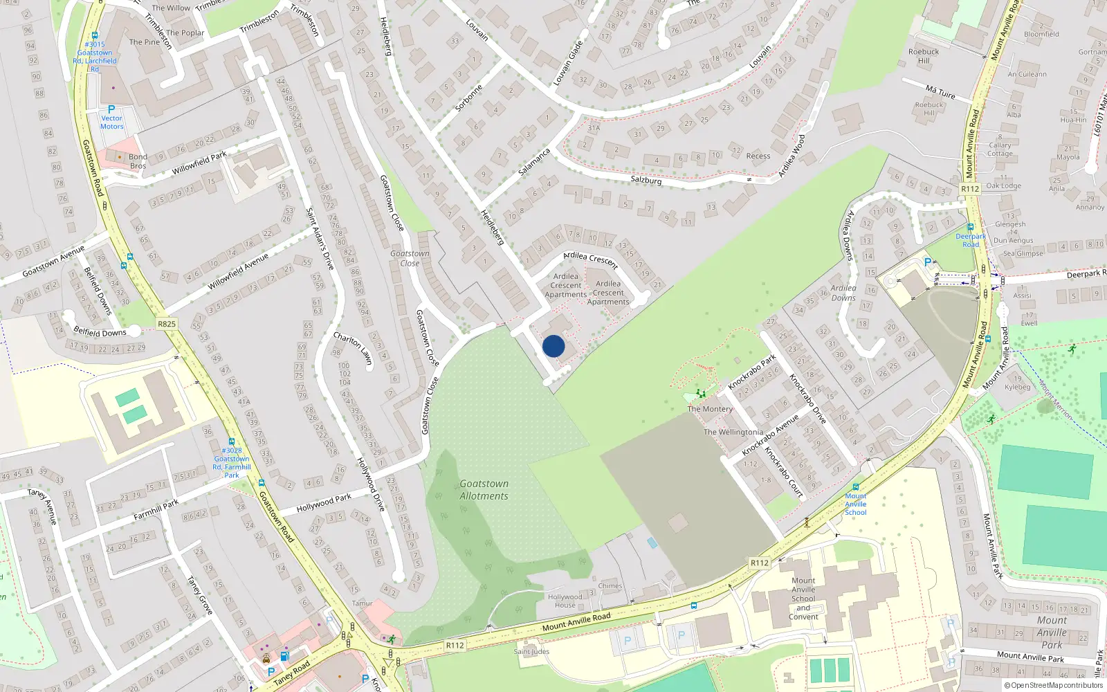 Overhead map showing the location of 77 Ardilea Crescent, Ardilea