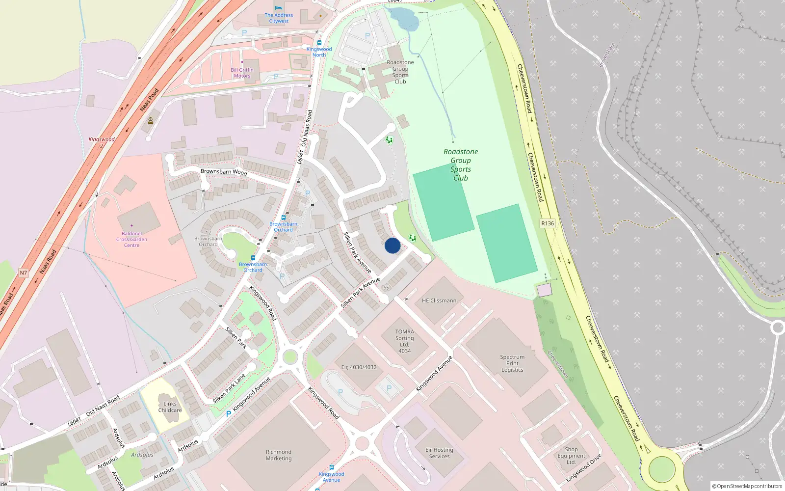 Overhead map showing the location of 77 Silken Park Avenue, Dublin 22