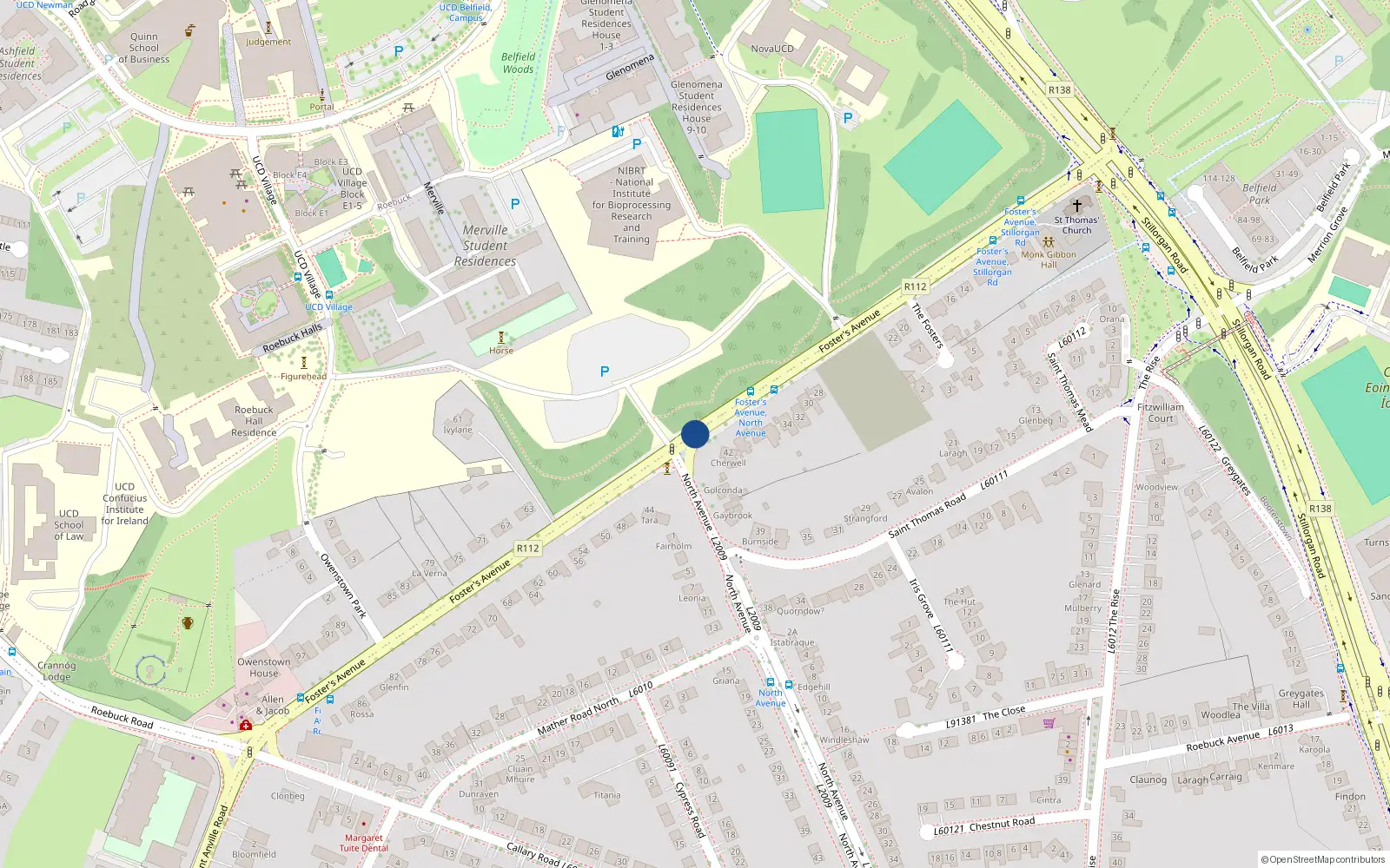 Overhead map showing the location of 78 the Reeks, Foster Avenue, Belfield