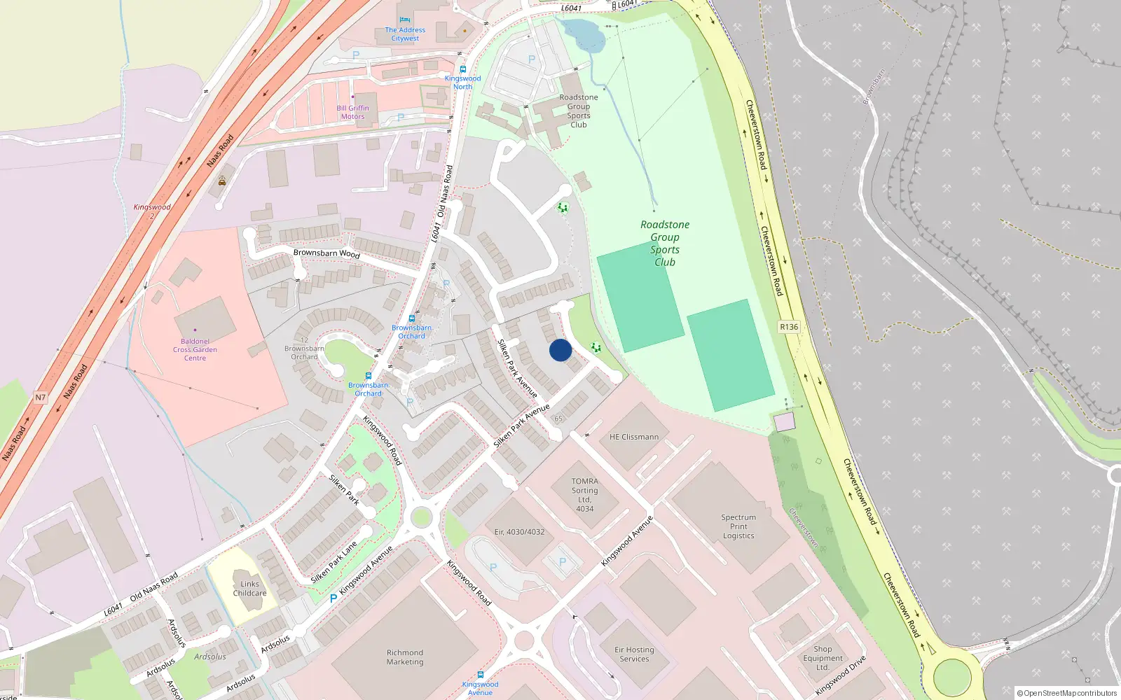 Overhead map showing the location of 79 Silken Park Avenue, Dublin 22