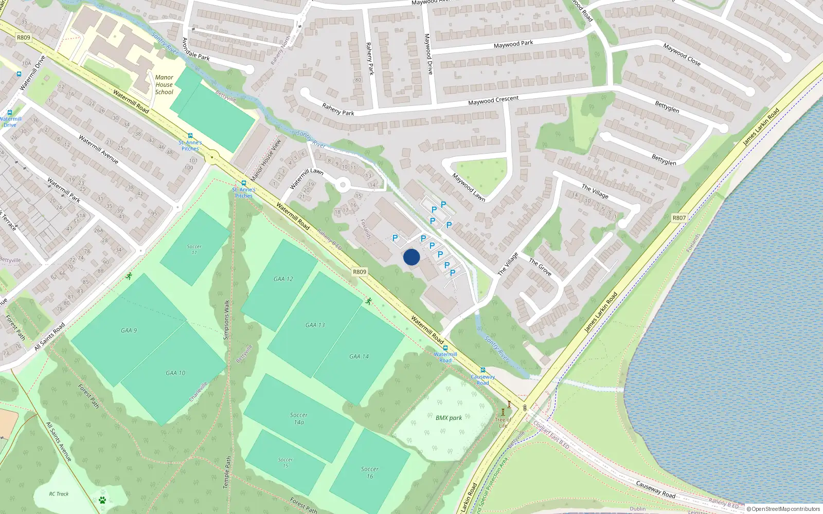Overhead map showing the location of 7A the Glen, Bettyglen, Raheny