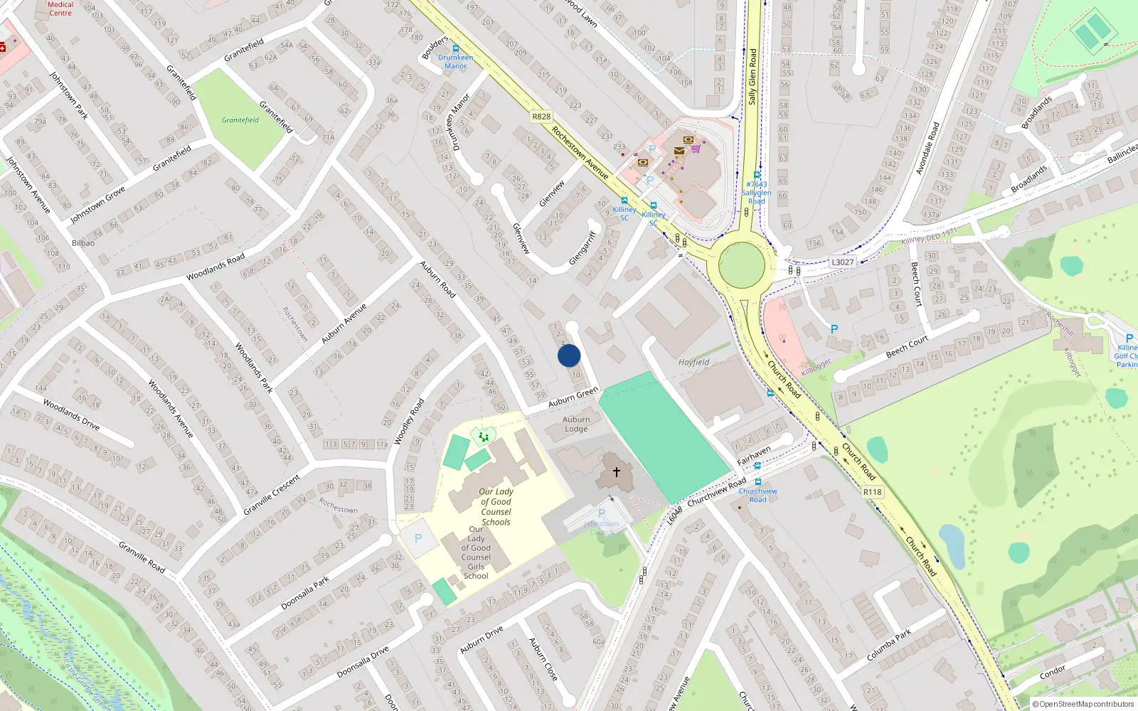 Overhead map showing the location of 8 Auburn Green, Dublin