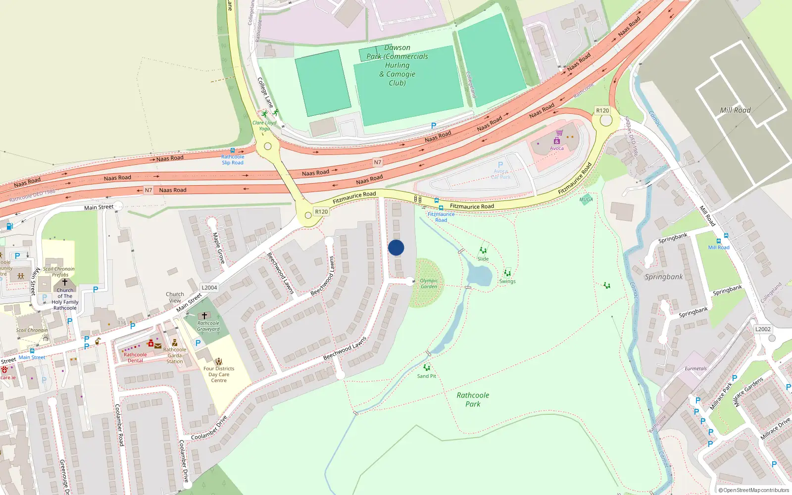 Overhead map showing the location of 8 Beechwood Lawns, Rathcoole