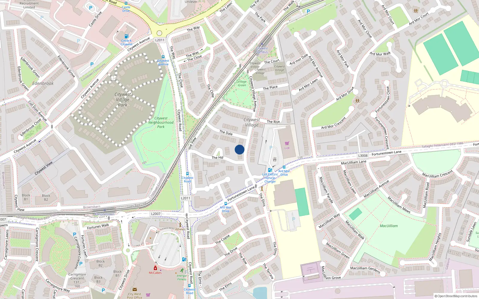 Overhead map showing the location of 8 Citywest Village Avenue, Citywest