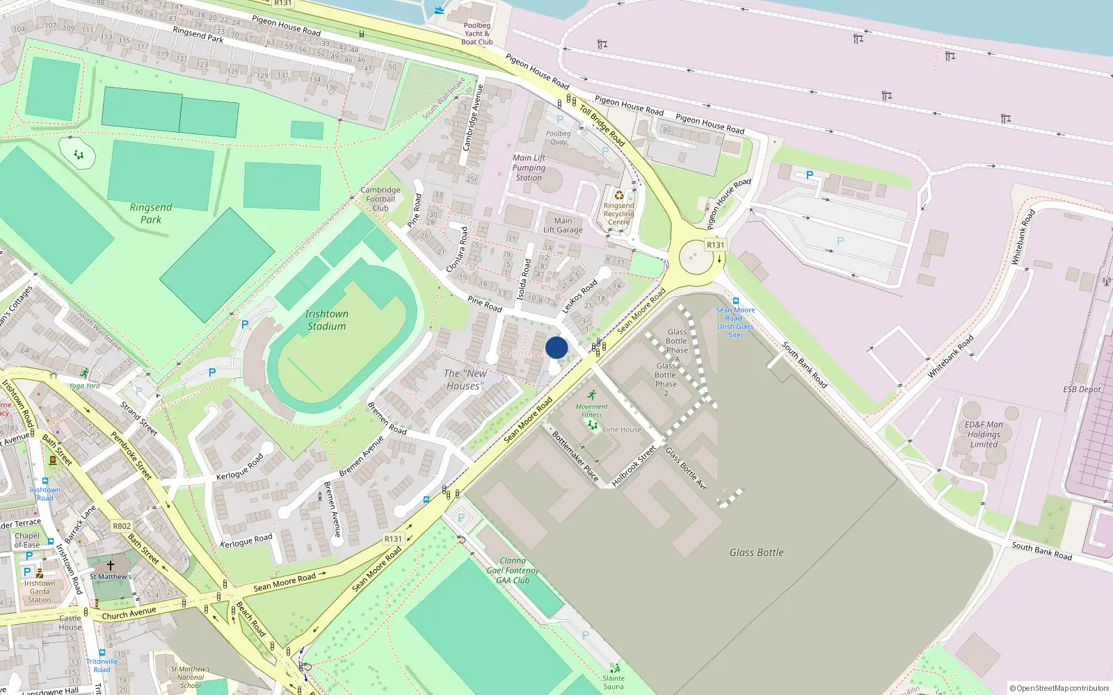 Overhead map showing the location of 8 Cymric Road, Dublin 4