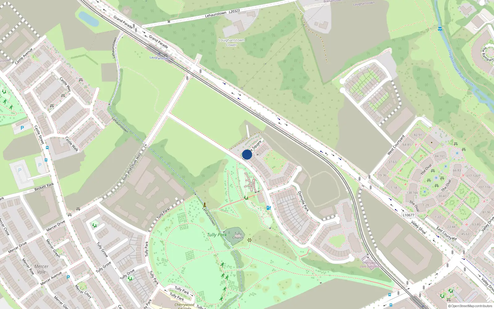 Overhead map showing the location of 8 Domville Square, Laughanstown
