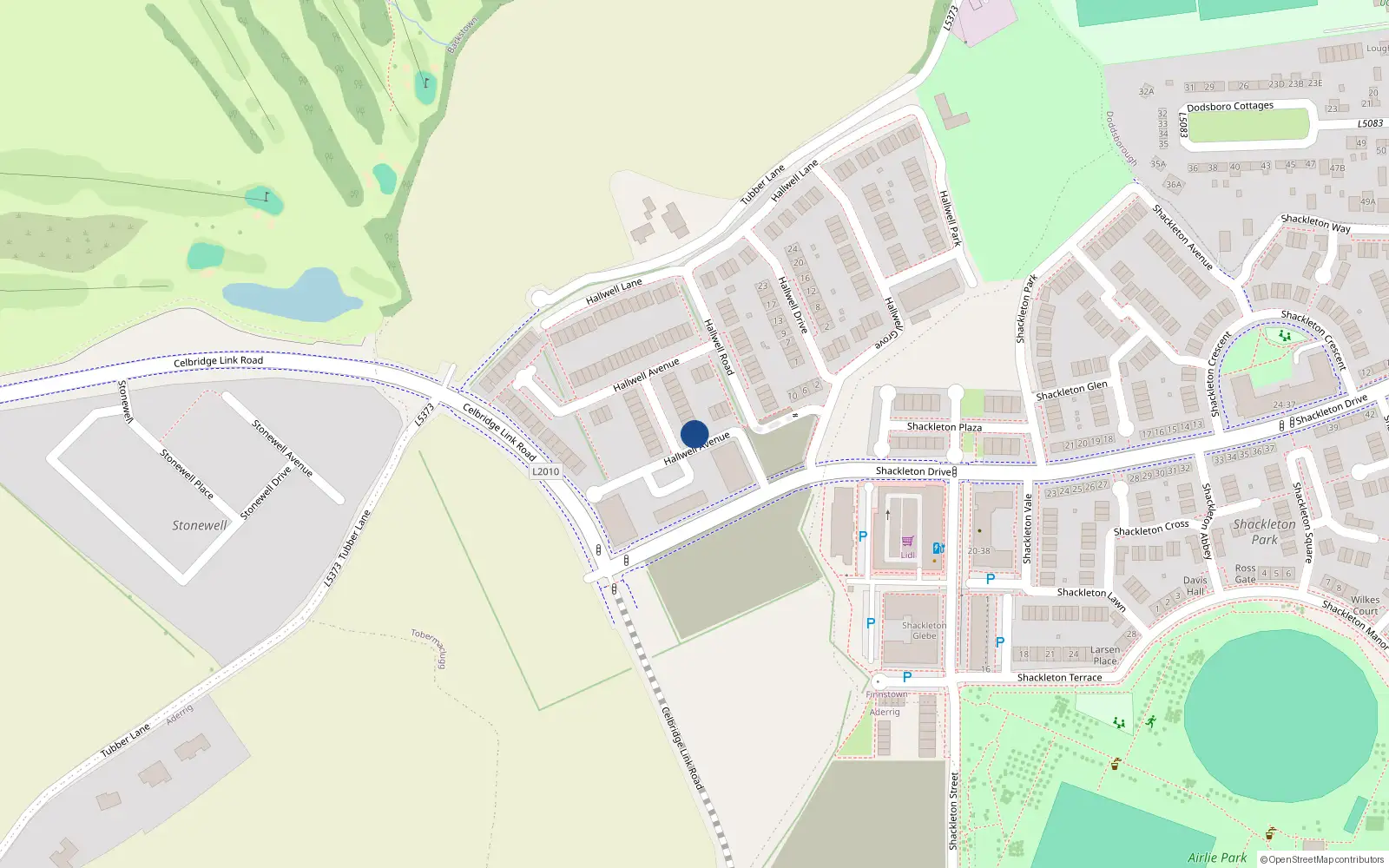 Overhead map showing the location of 8 Hallwell Avenue, Adamstown