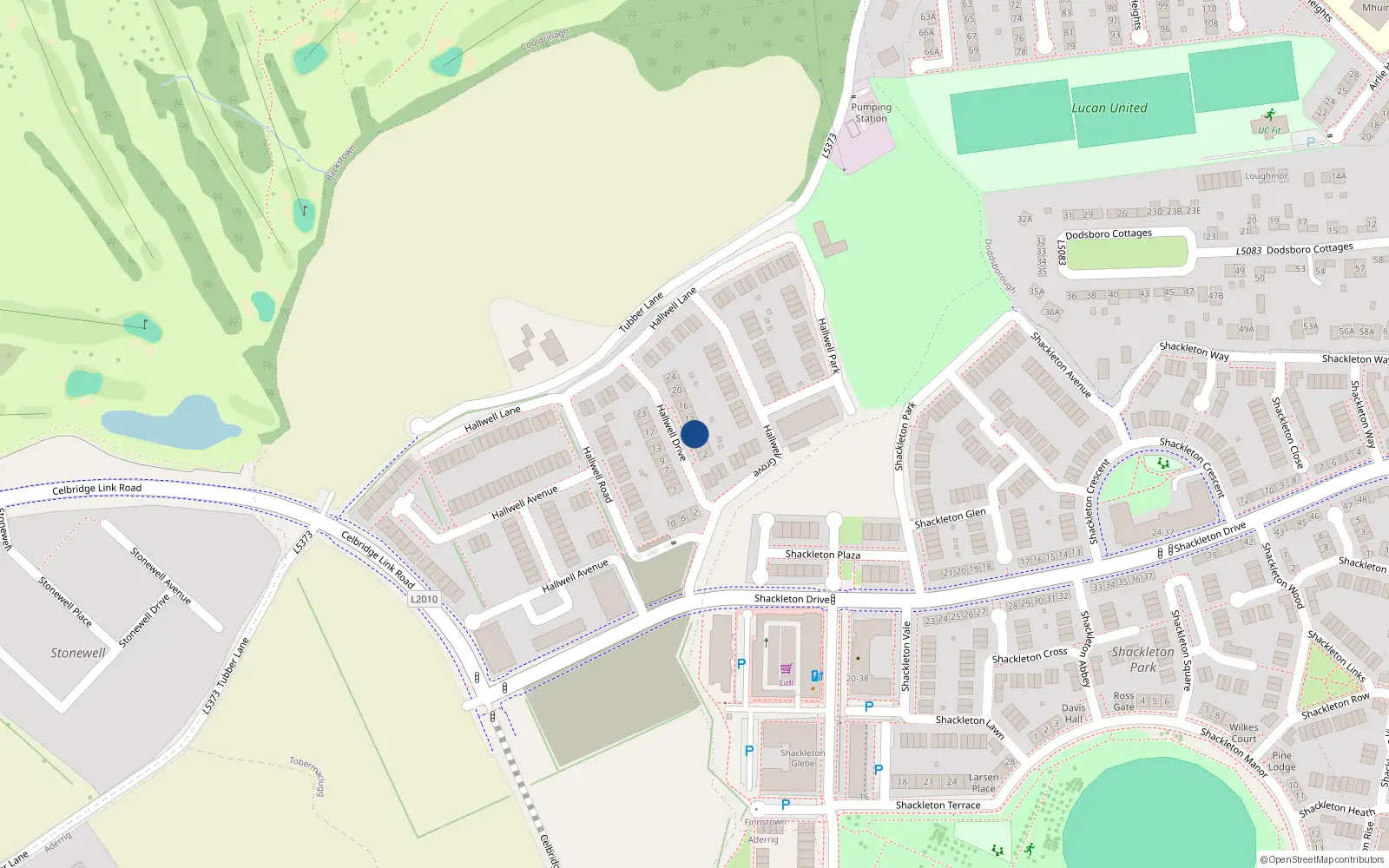 Overhead map showing the location of 8 Hallwell Drive, Adamstown