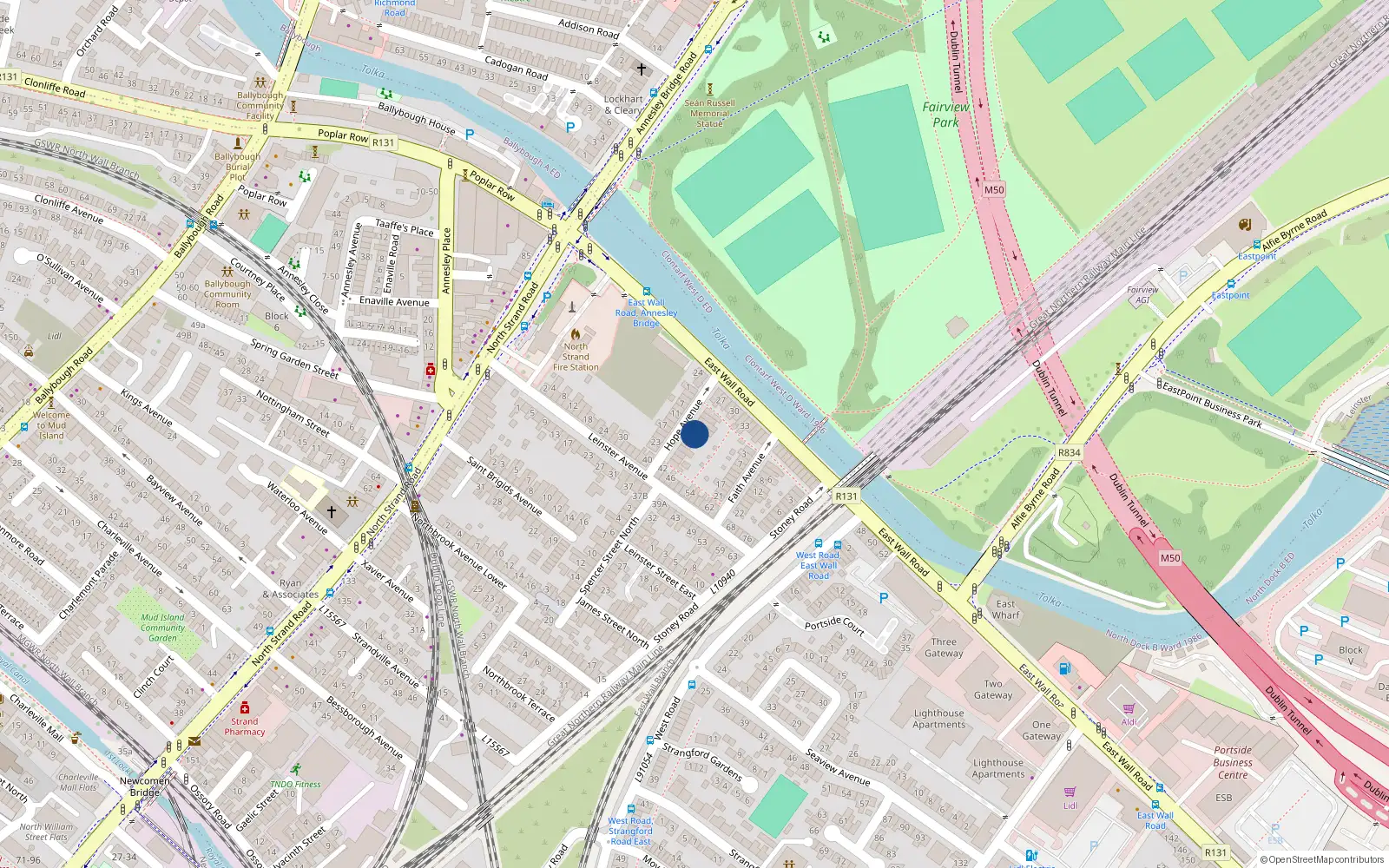 Overhead map showing the location of 8 Hope Avenue, North Strand