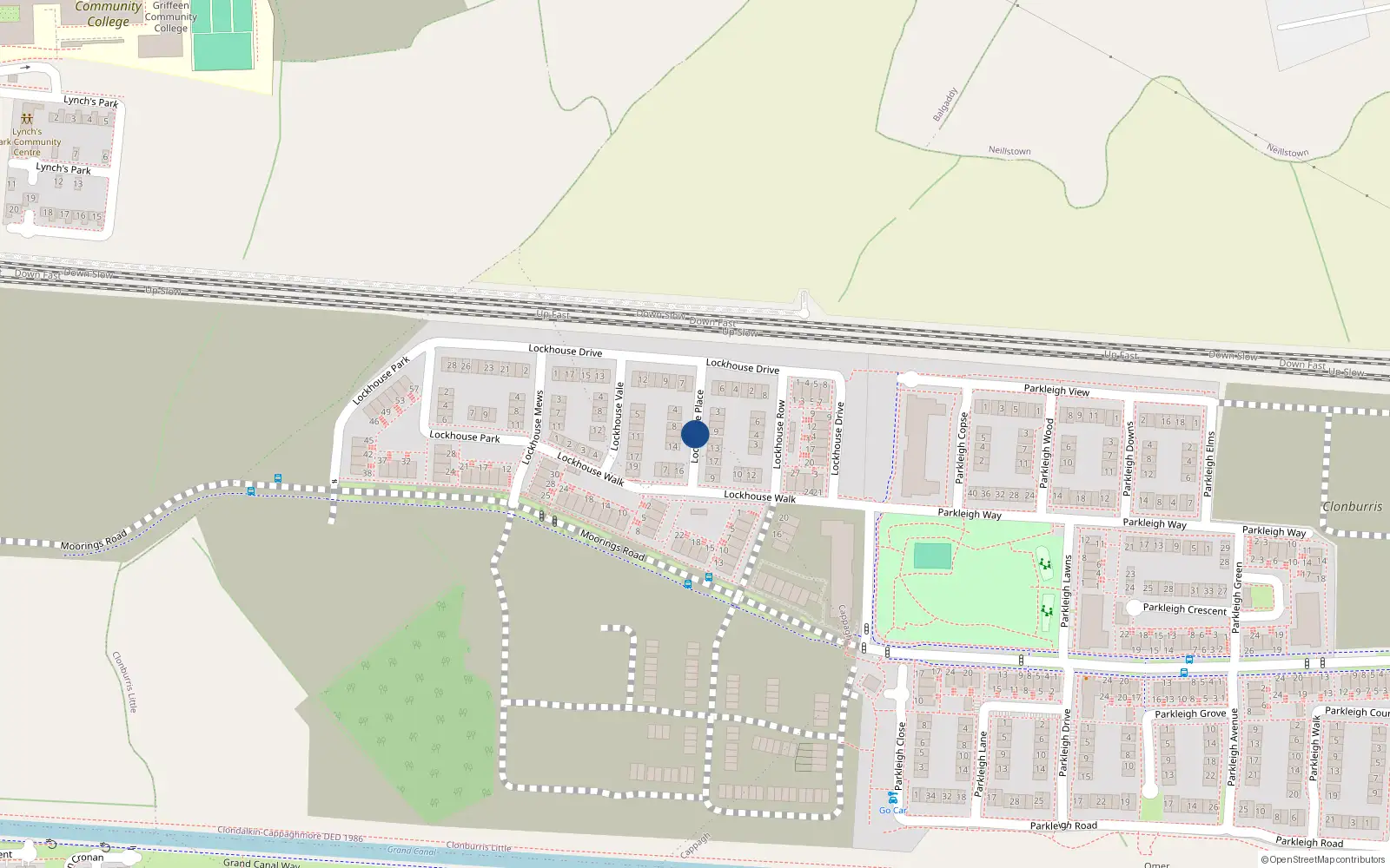 Overhead map showing the location of 8 Lockhouse Place