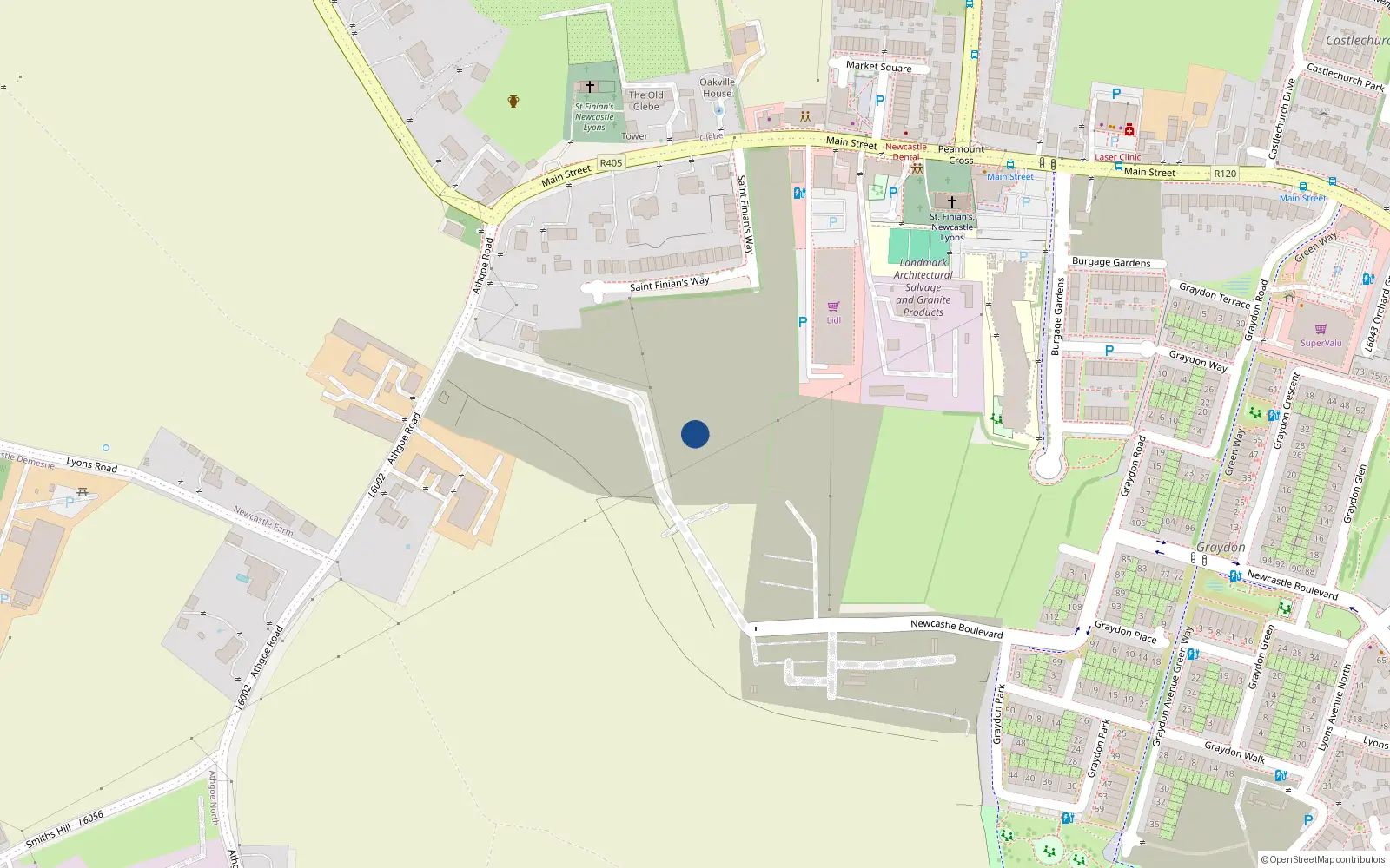 Overhead map showing the location of 8 Mason Cross Park, Newcastle South