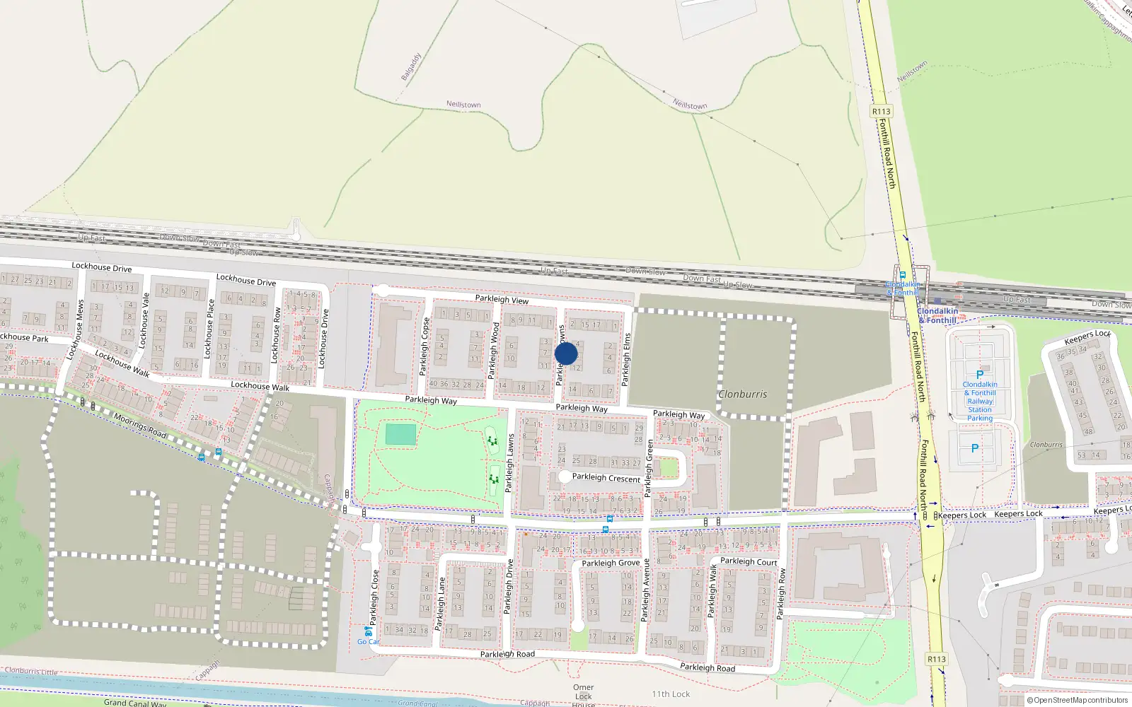 Overhead map showing the location of 8 Parkleigh Downs, Clonburris