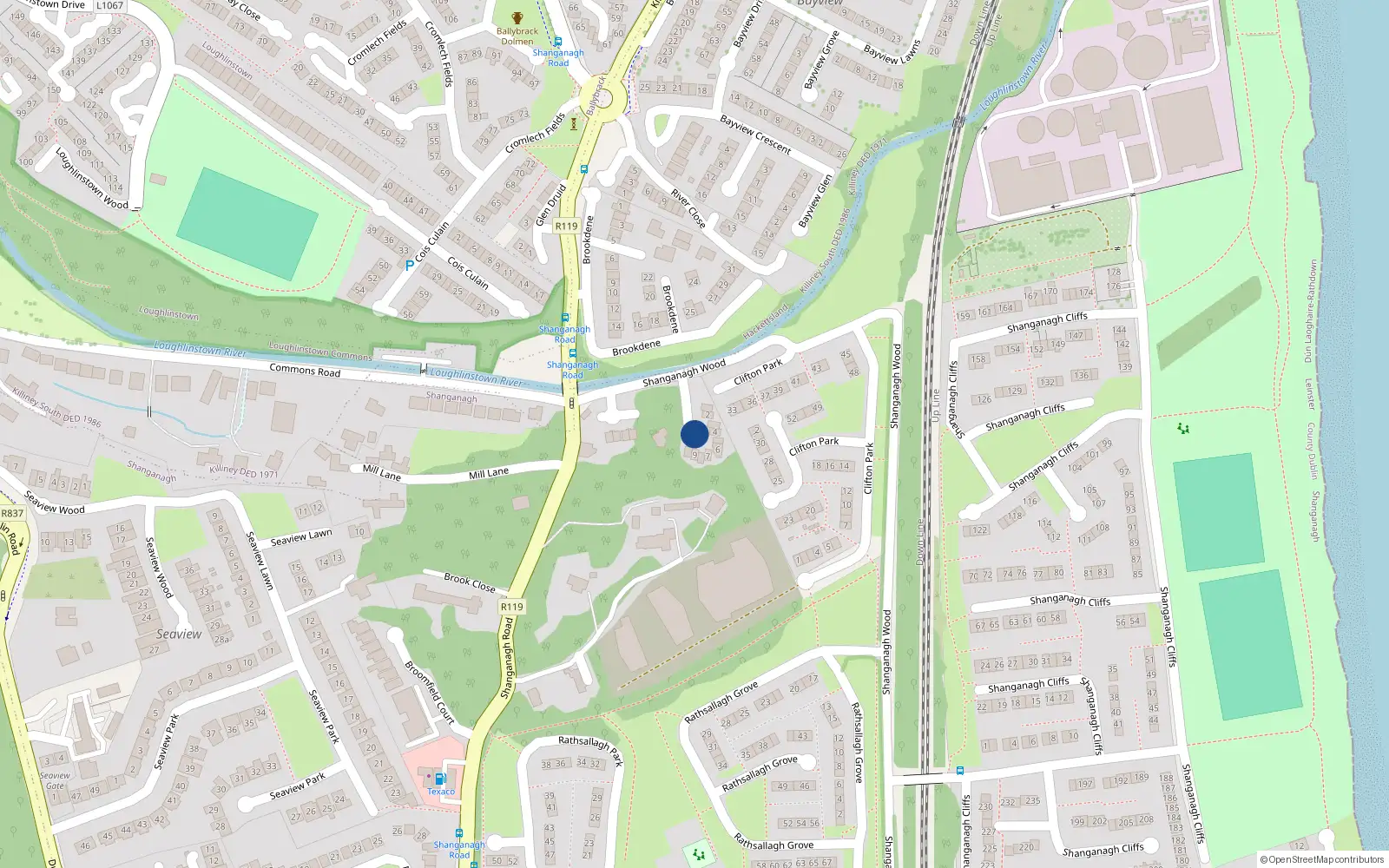 Overhead map showing the location of 8 River Lane Grove, Dublin