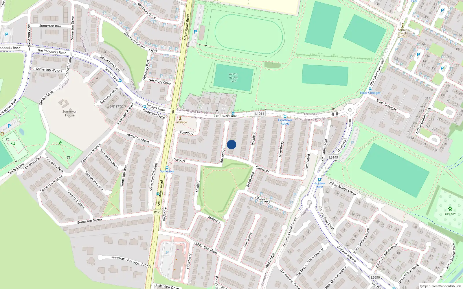 Overhead map showing the location of 8 Rockwood, Lucan