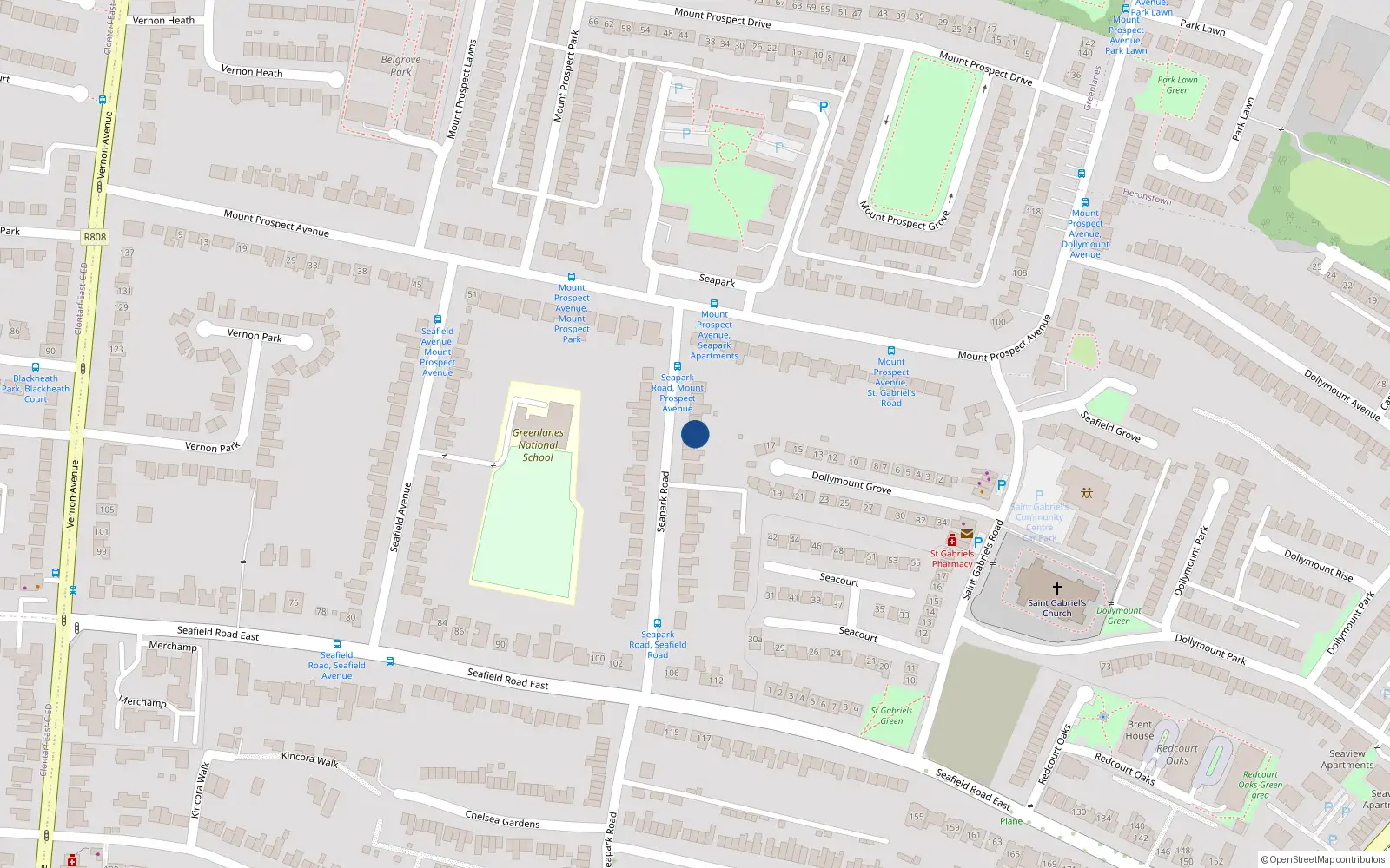 Overhead map showing the location of 8 Seapark Road, Dublin 3