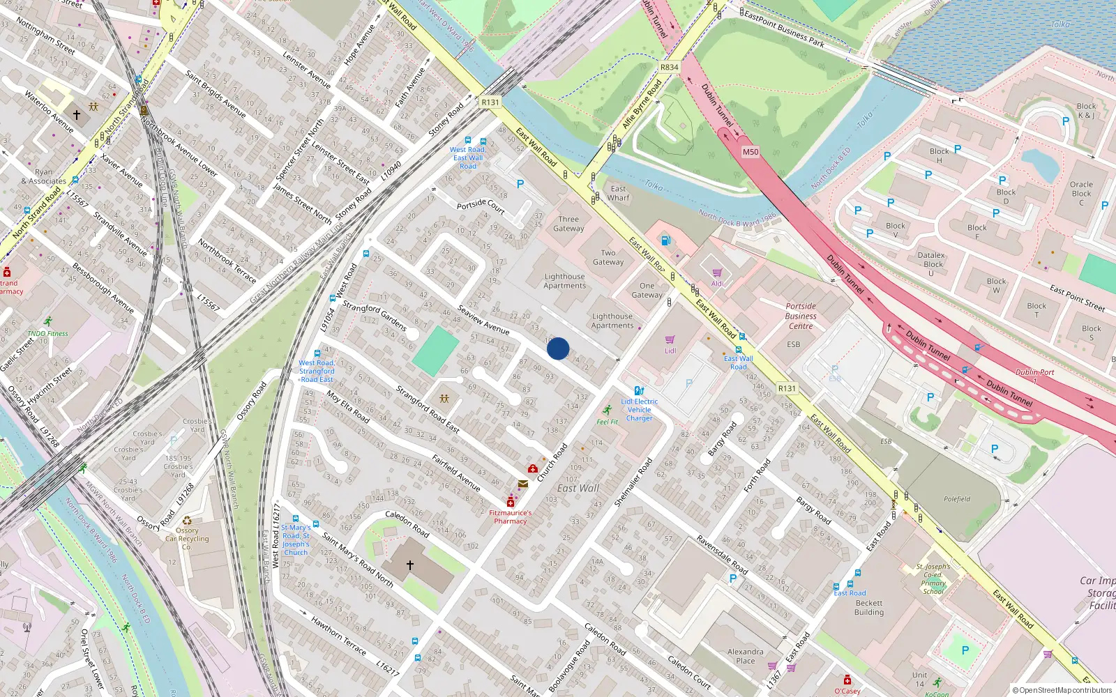 Overhead map showing the location of 8 Seaview Avenue East, Dublin 3