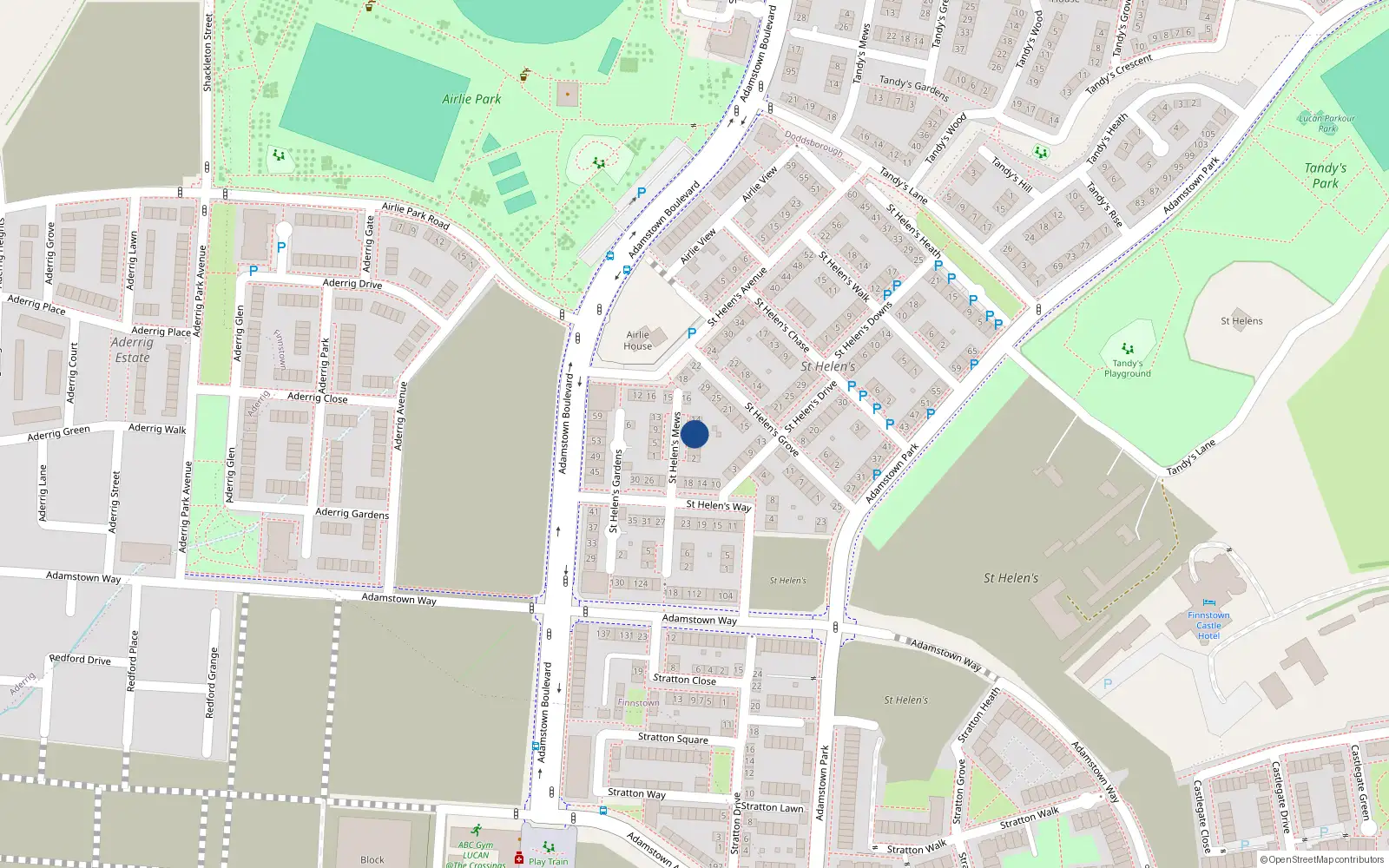 Overhead map showing the location of 8 St Helen' Mews, 8 Saint Helens Mews, Lucan