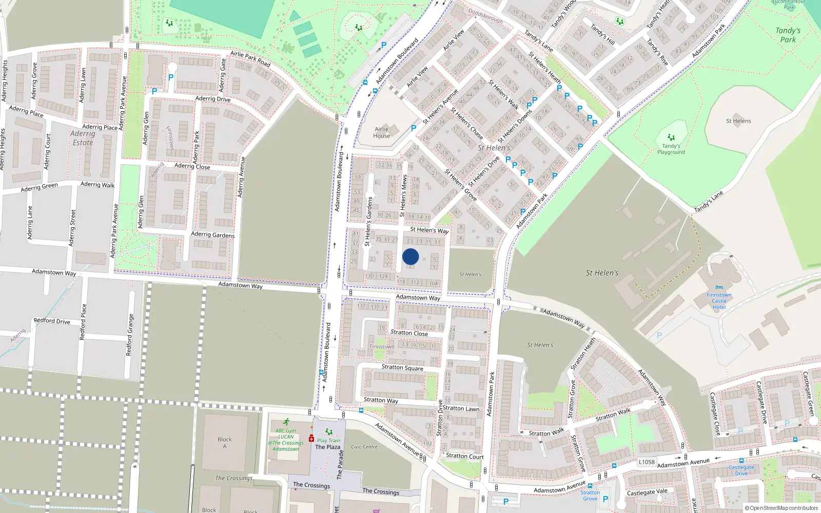 Overhead map showing the location of 8 St. Helen's Court, St. Helen's, Adamstown