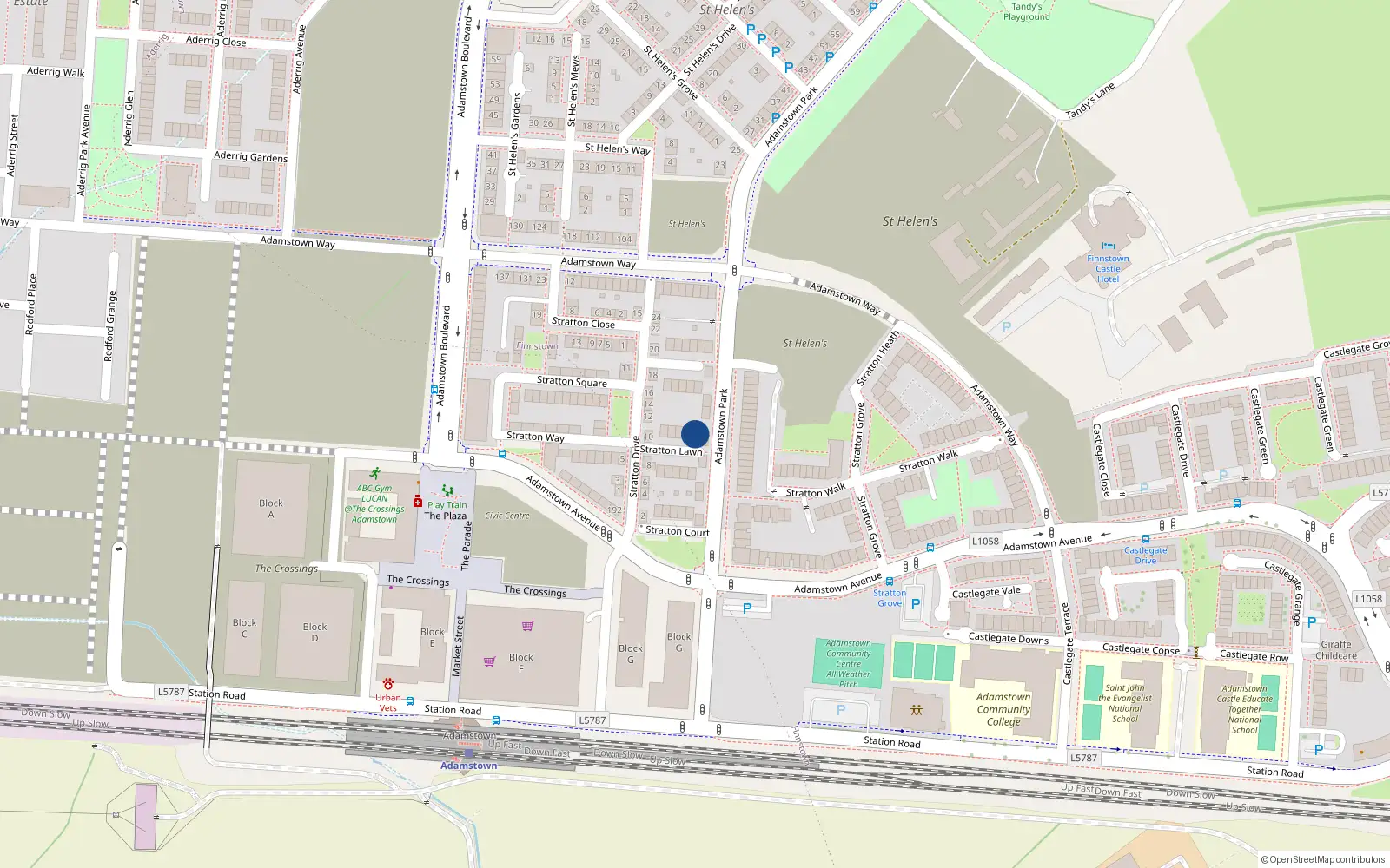 Overhead map showing the location of 8 Stratton Lawn, Lucan