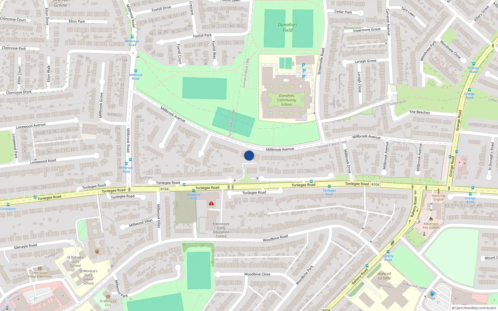 Overhead map showing the location of 8 The Gables, Dublin 5