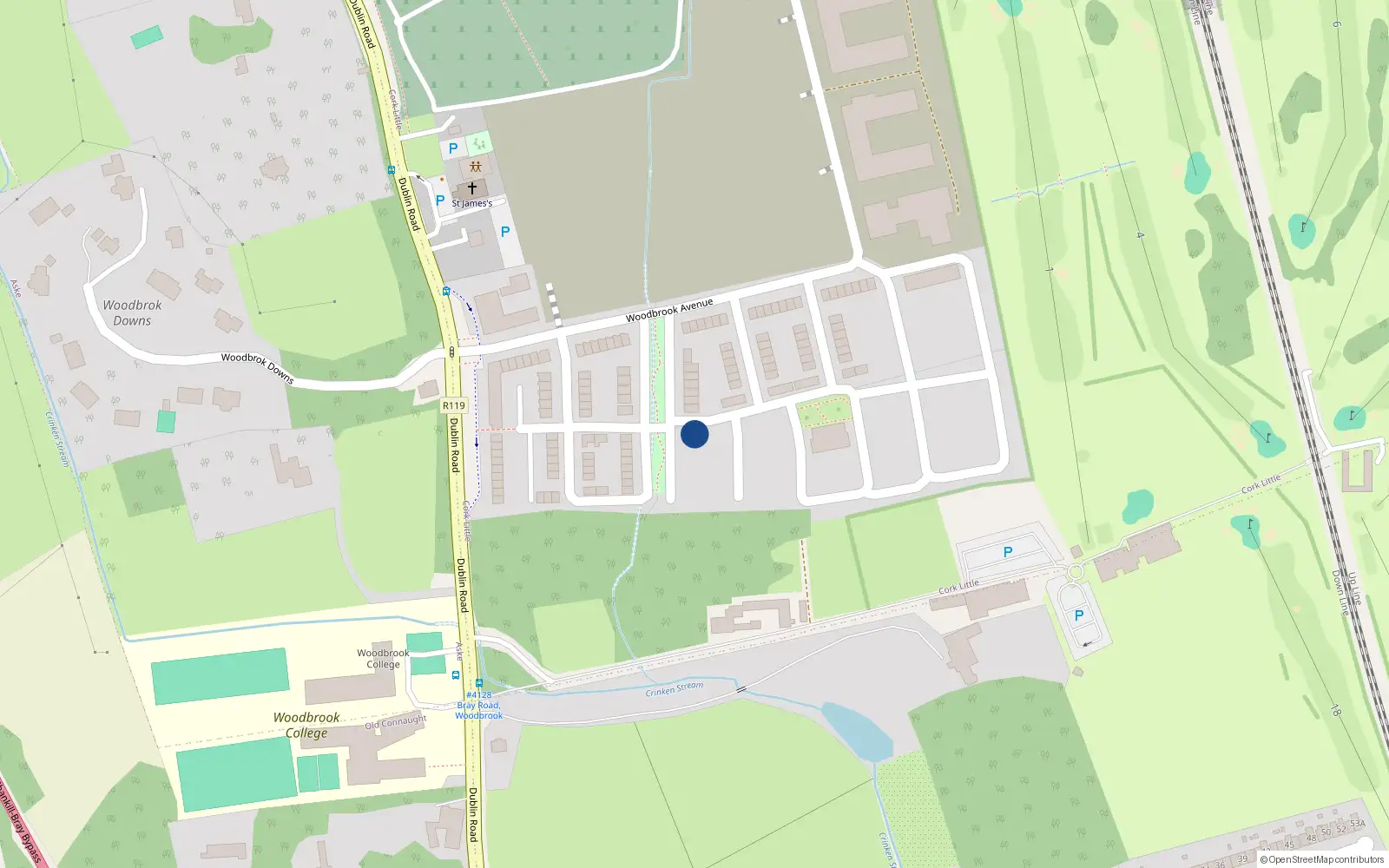 Overhead map showing the location of 8 Woodbrook Copse, Bray